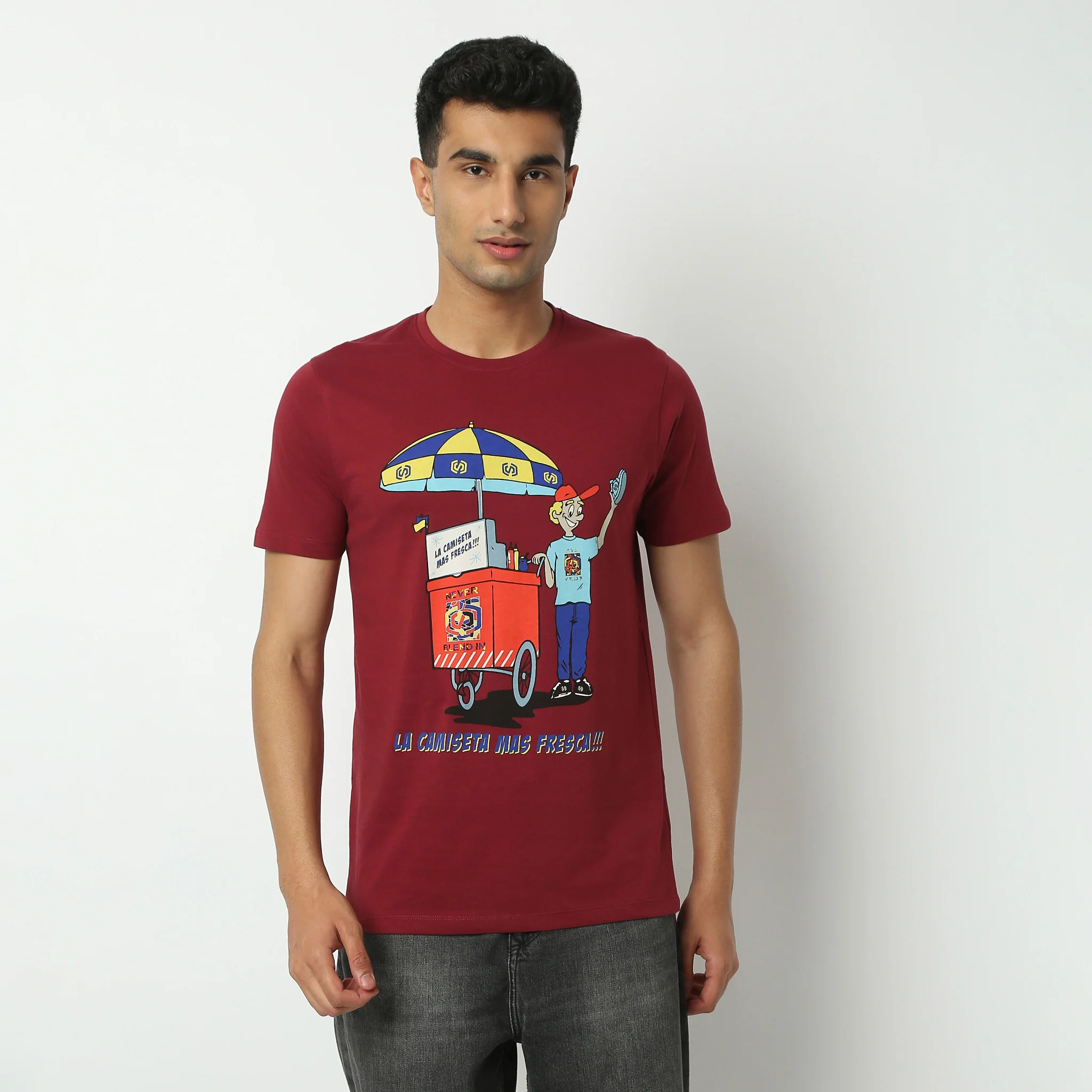 Crew Neck Half Sleeve Graphitee T-Shirt - Image 2