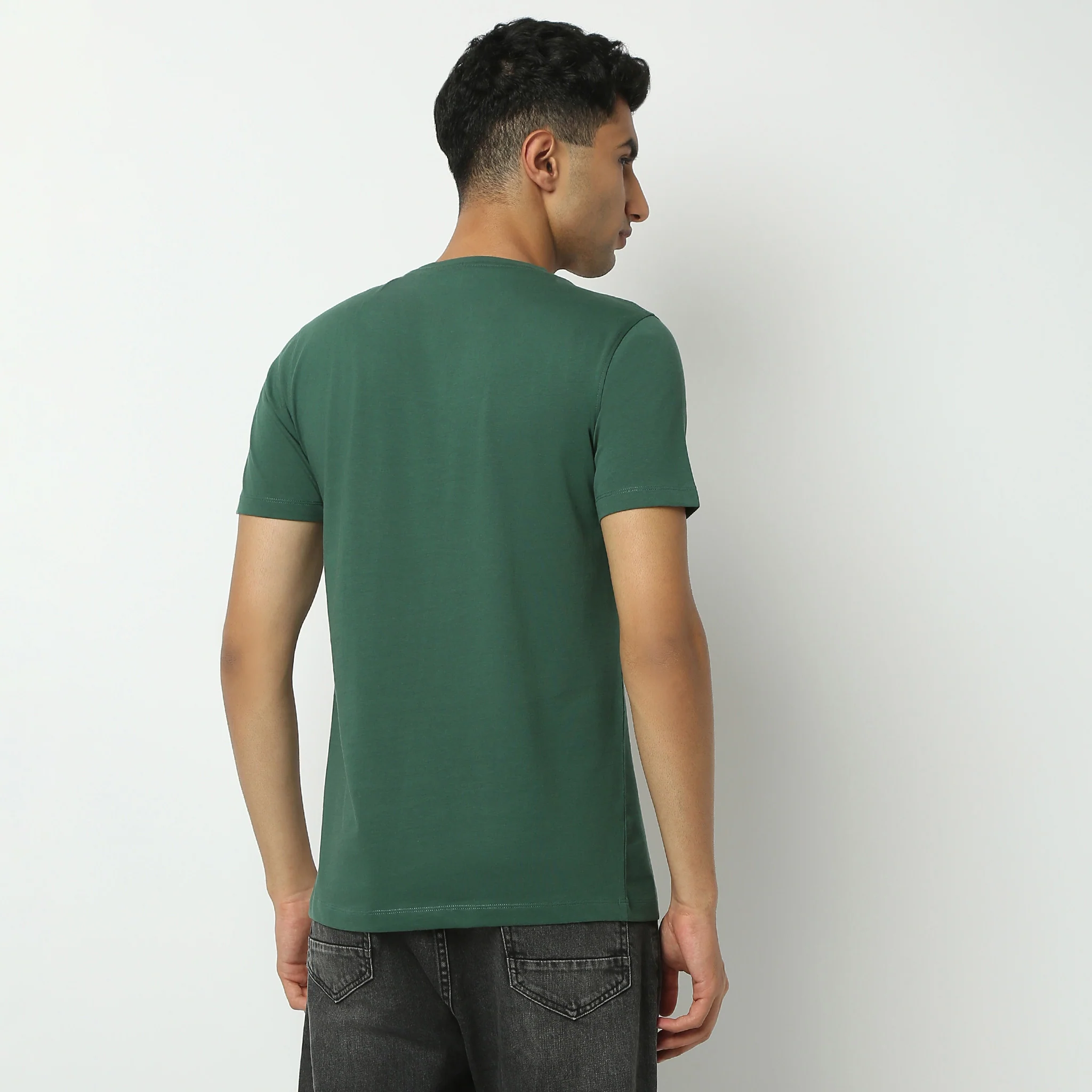 Crew Neck Half Sleeve Graphitee T-Shirt - Image 3