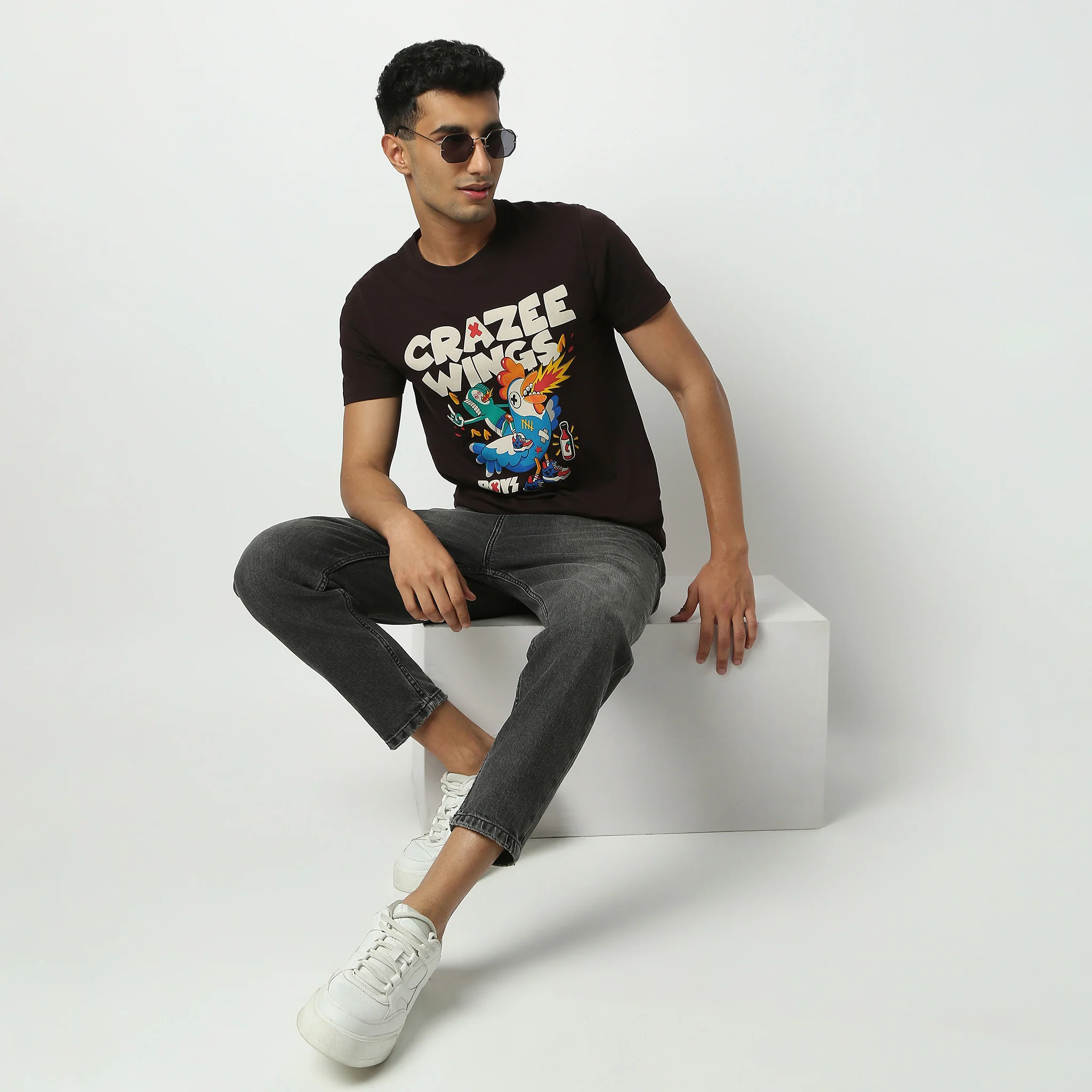 Crew Neck Half Sleeve Graphitee T-Shirt
