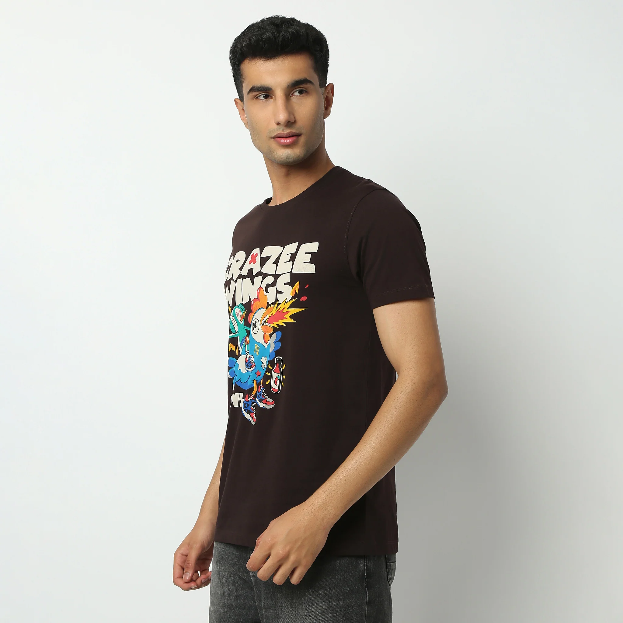 Crew Neck Half Sleeve Graphitee T-Shirt - Image 5