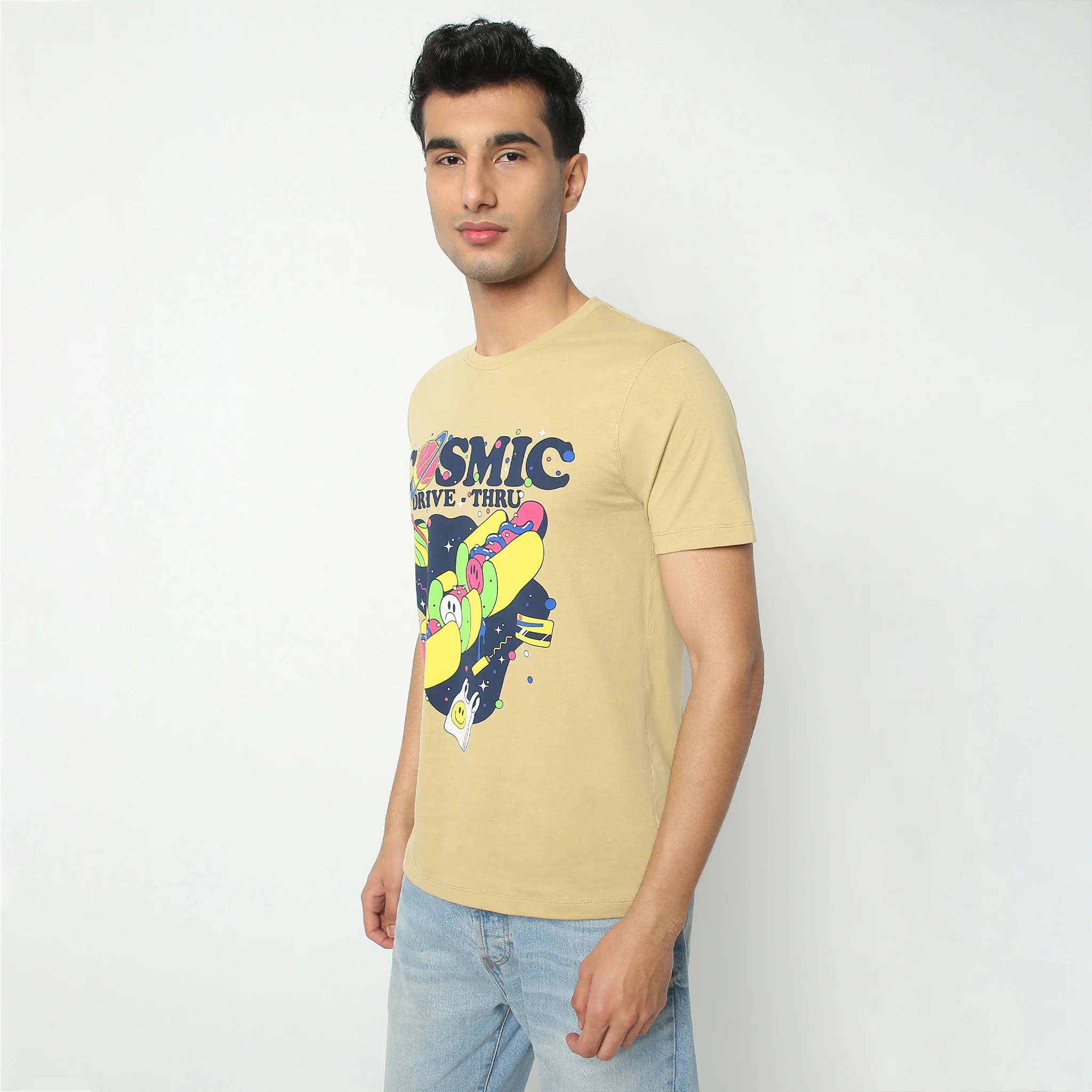 Crew Neck Graphic Slogan T-Shirt - Image 4