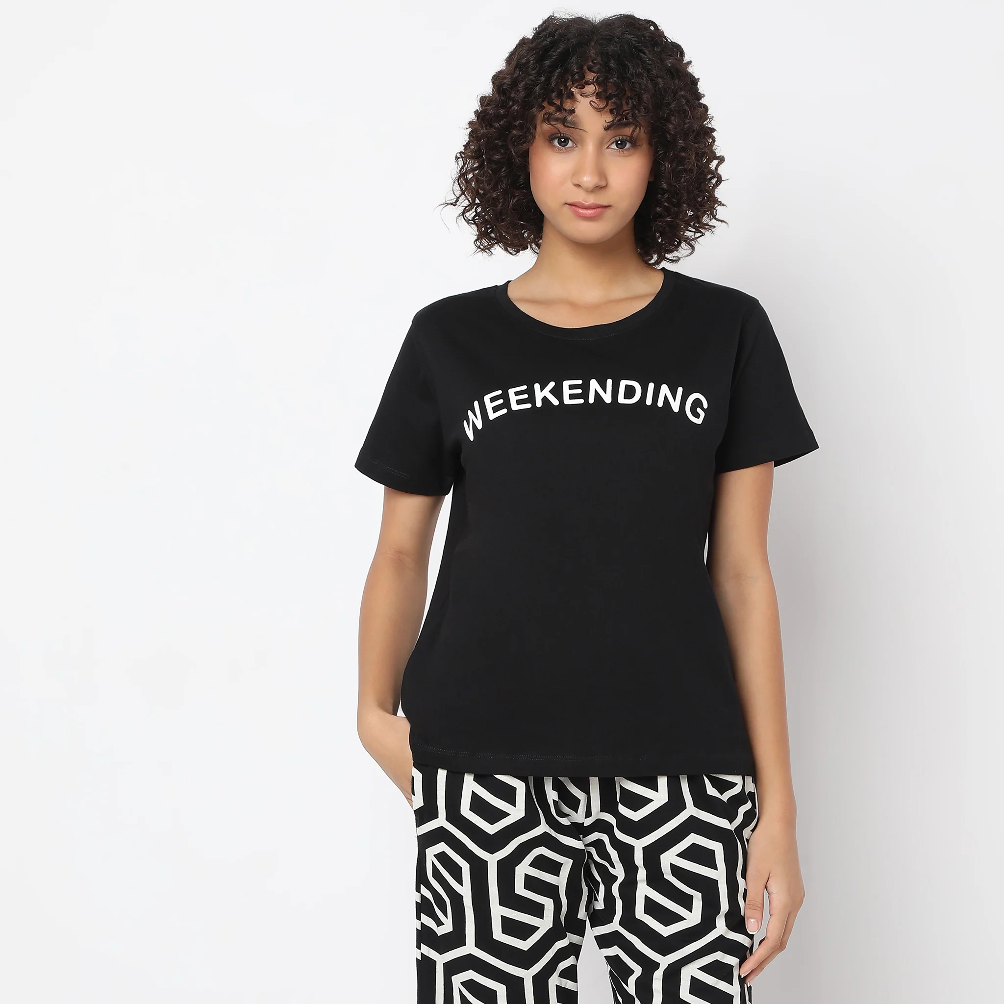 Knitted Graphic Lounge T-Shirt - Image 2