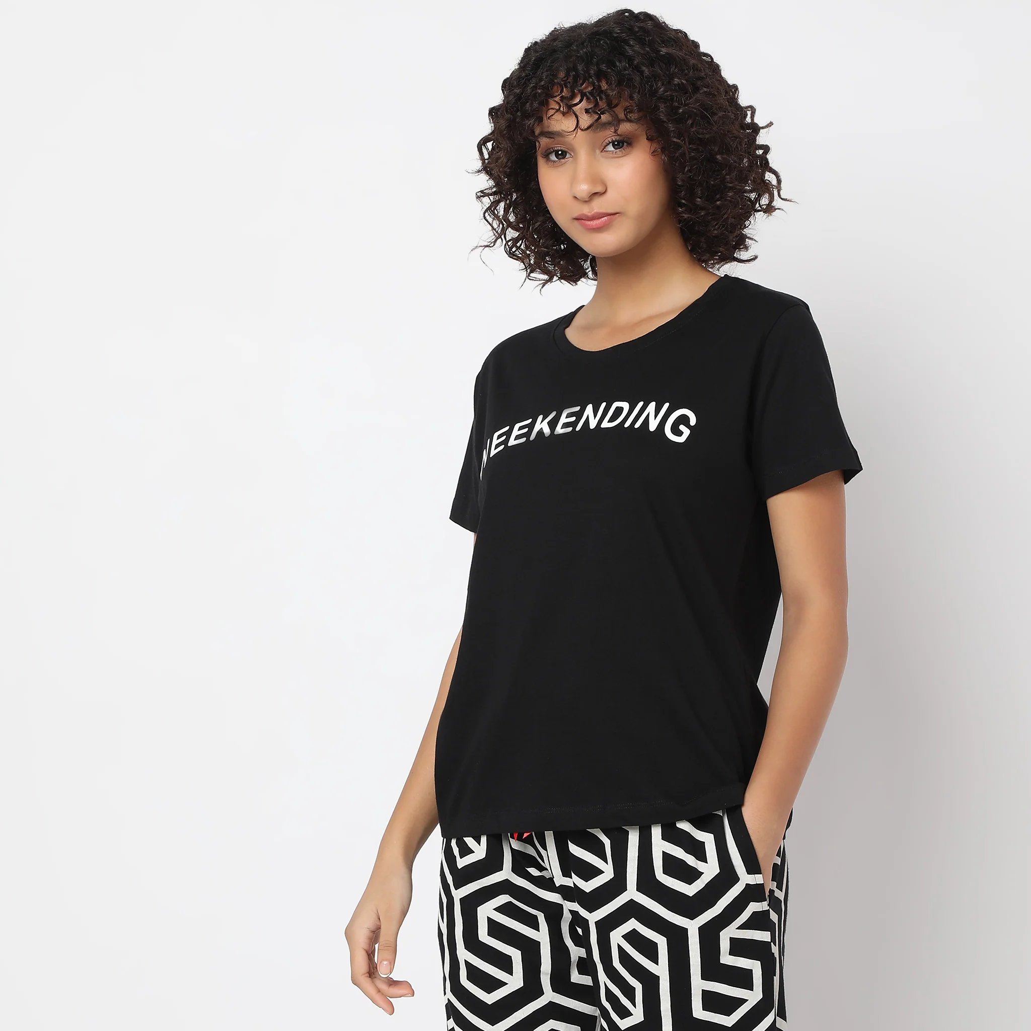 Knitted Graphic Lounge T-Shirt - Image 5