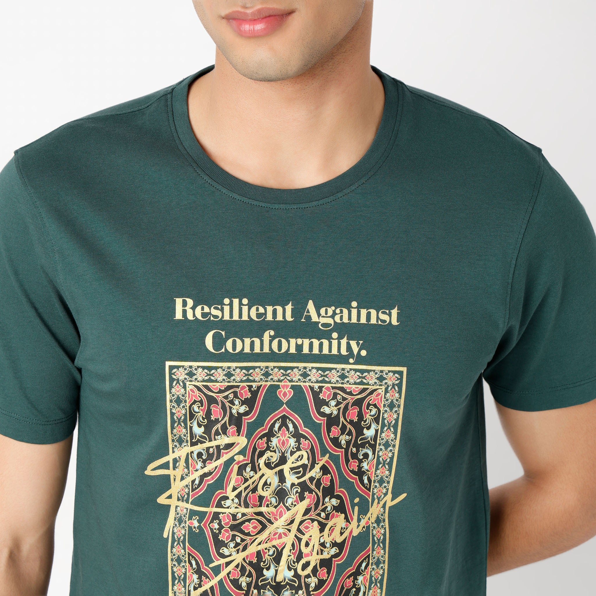 Graphitee Crew Neck Half Sleeve T-Shirt - Image 5