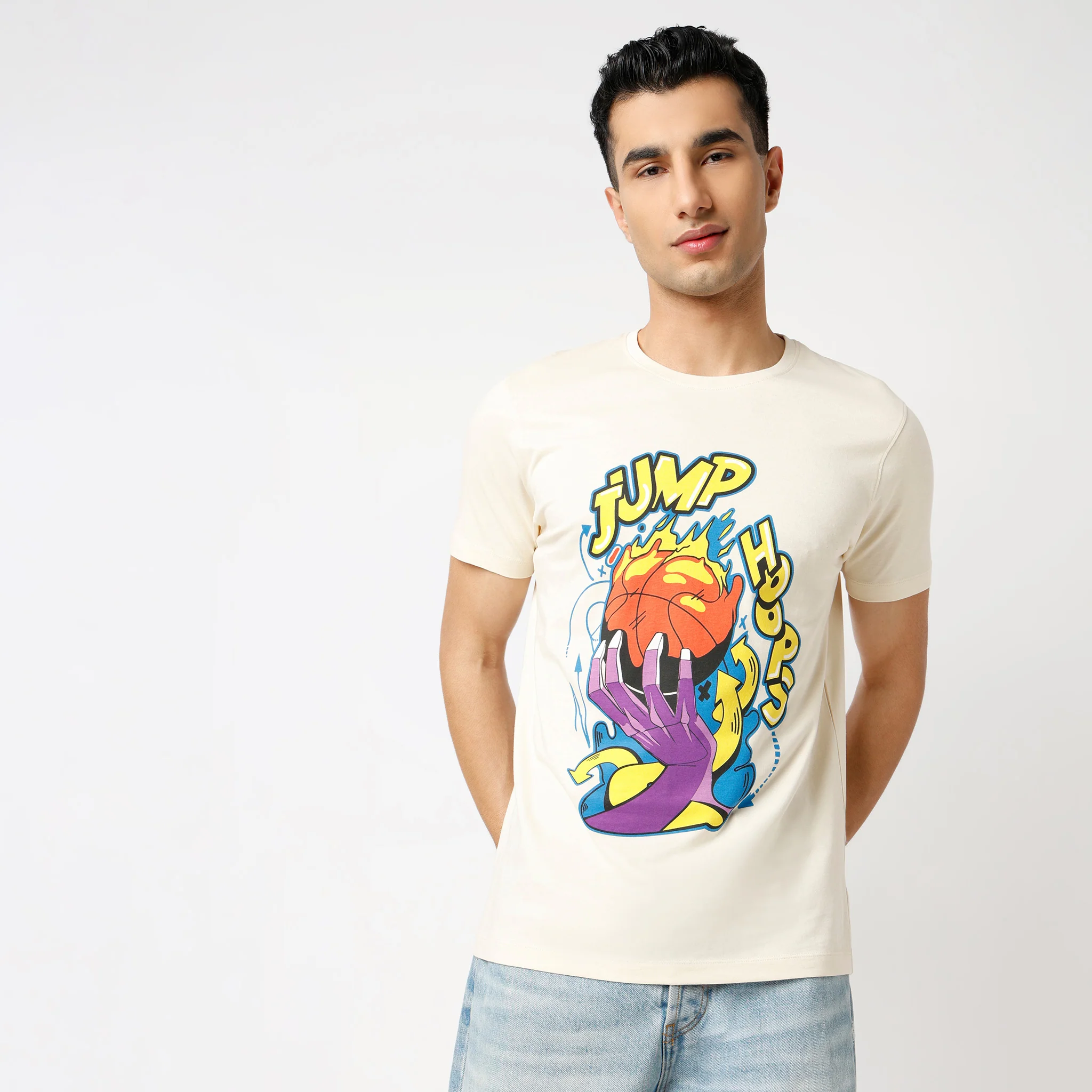 Graphitee Crew Neck Half Sleeve T-Shirt - Image 2