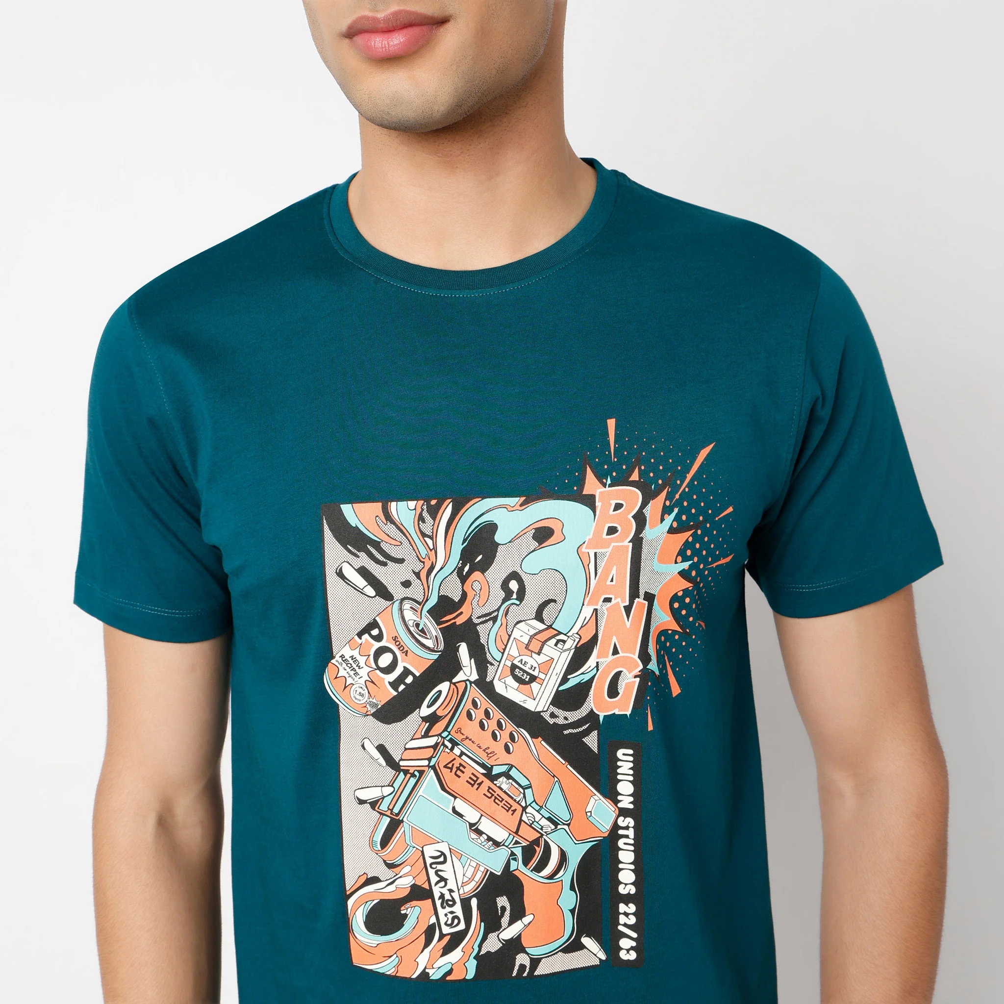 Graphitee Crew Neck Half Sleeve T-Shirt - Image 4