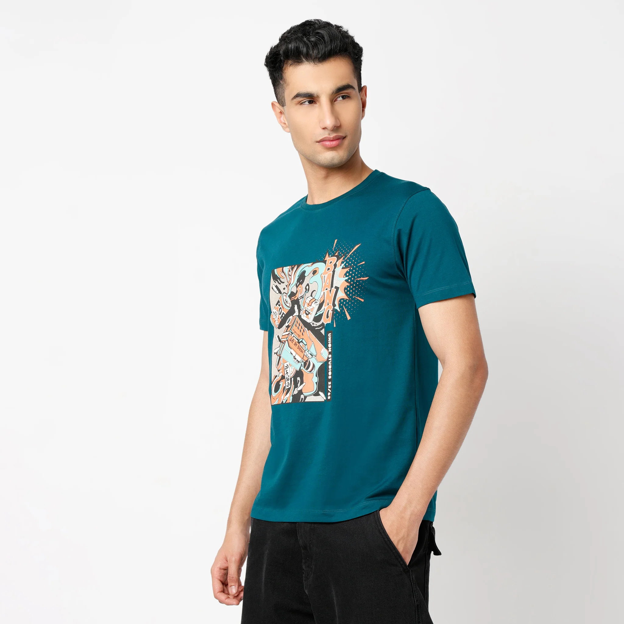 Graphitee Crew Neck Half Sleeve T-Shirt - Image 5