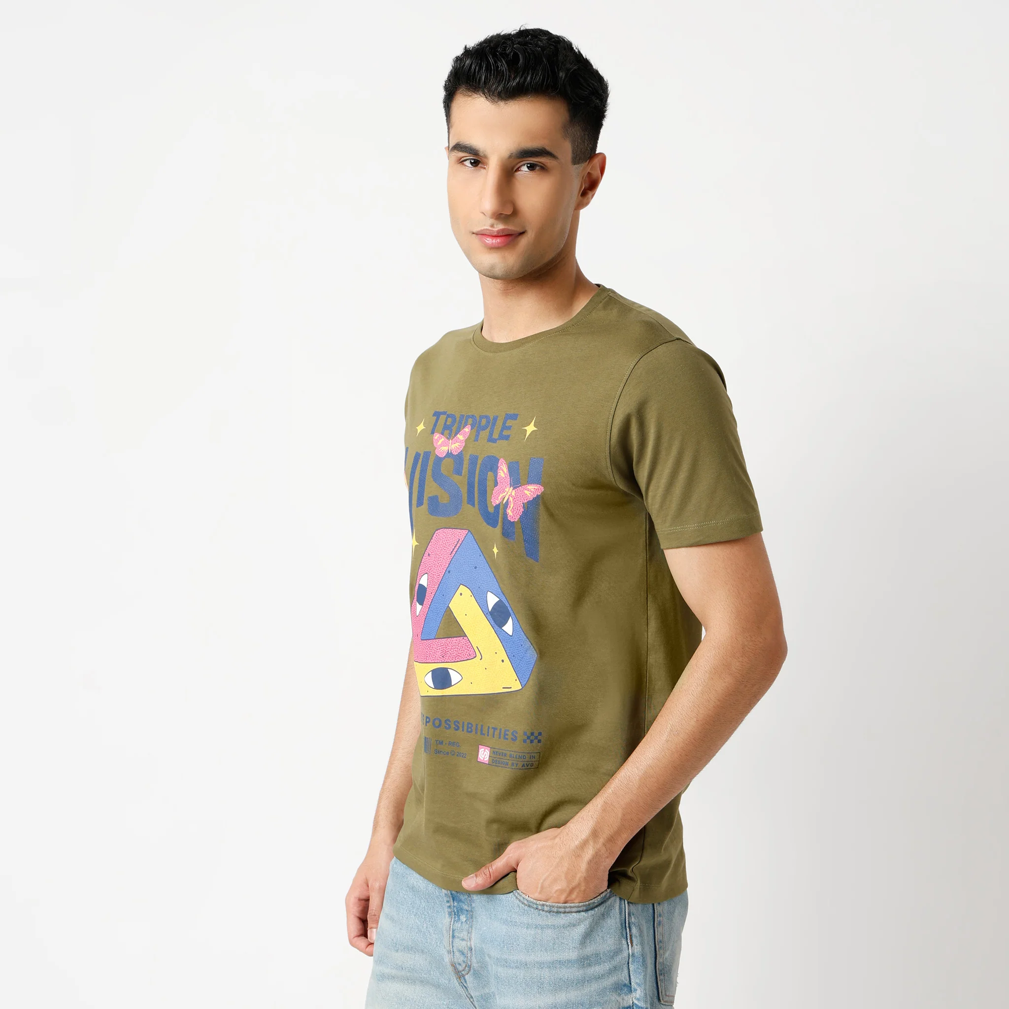 Graphitee Crew Neck Half Sleeve T-Shirt - Image 4