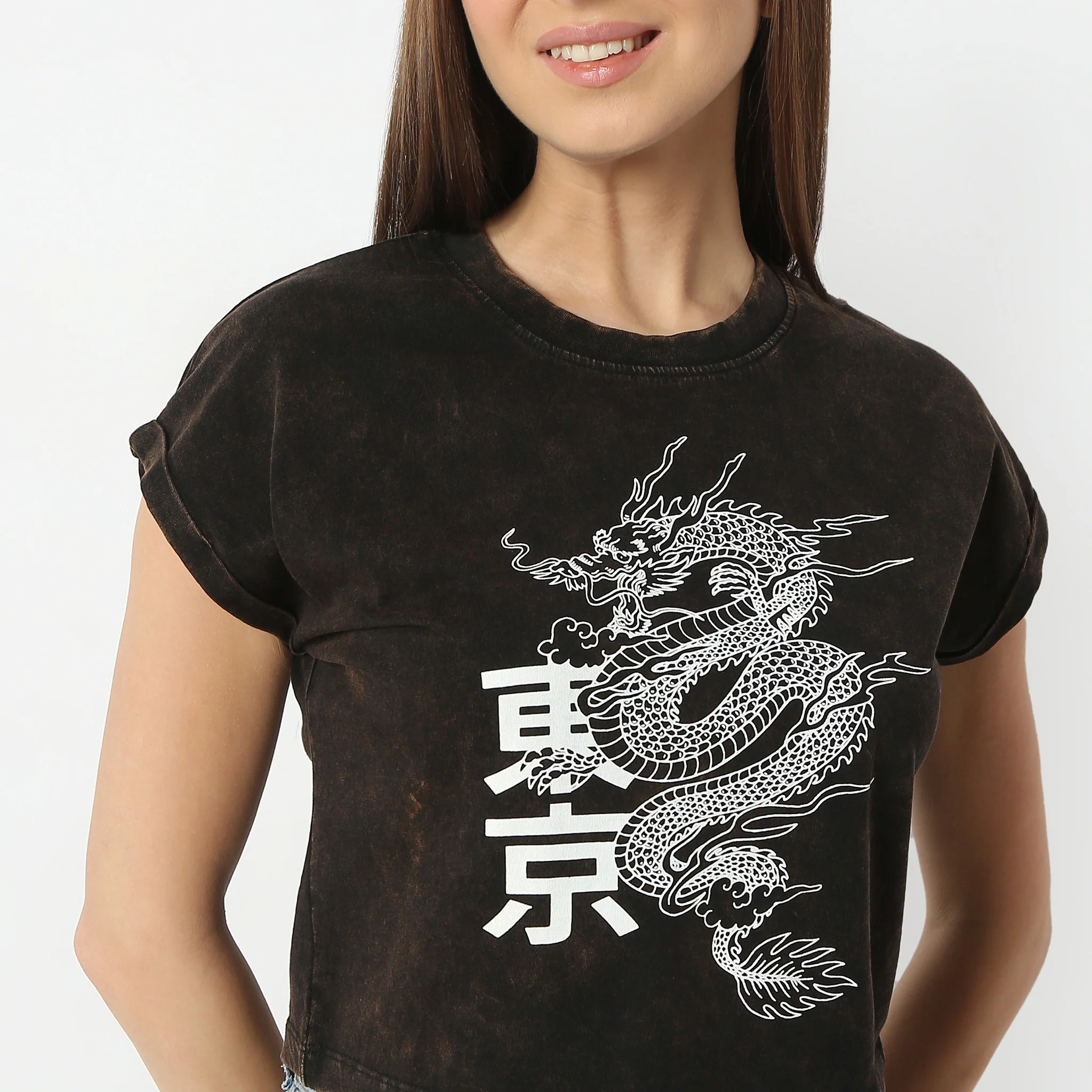 Graphic Short Sleeve T-Shirt With Roll Up Sleeve - Image 4