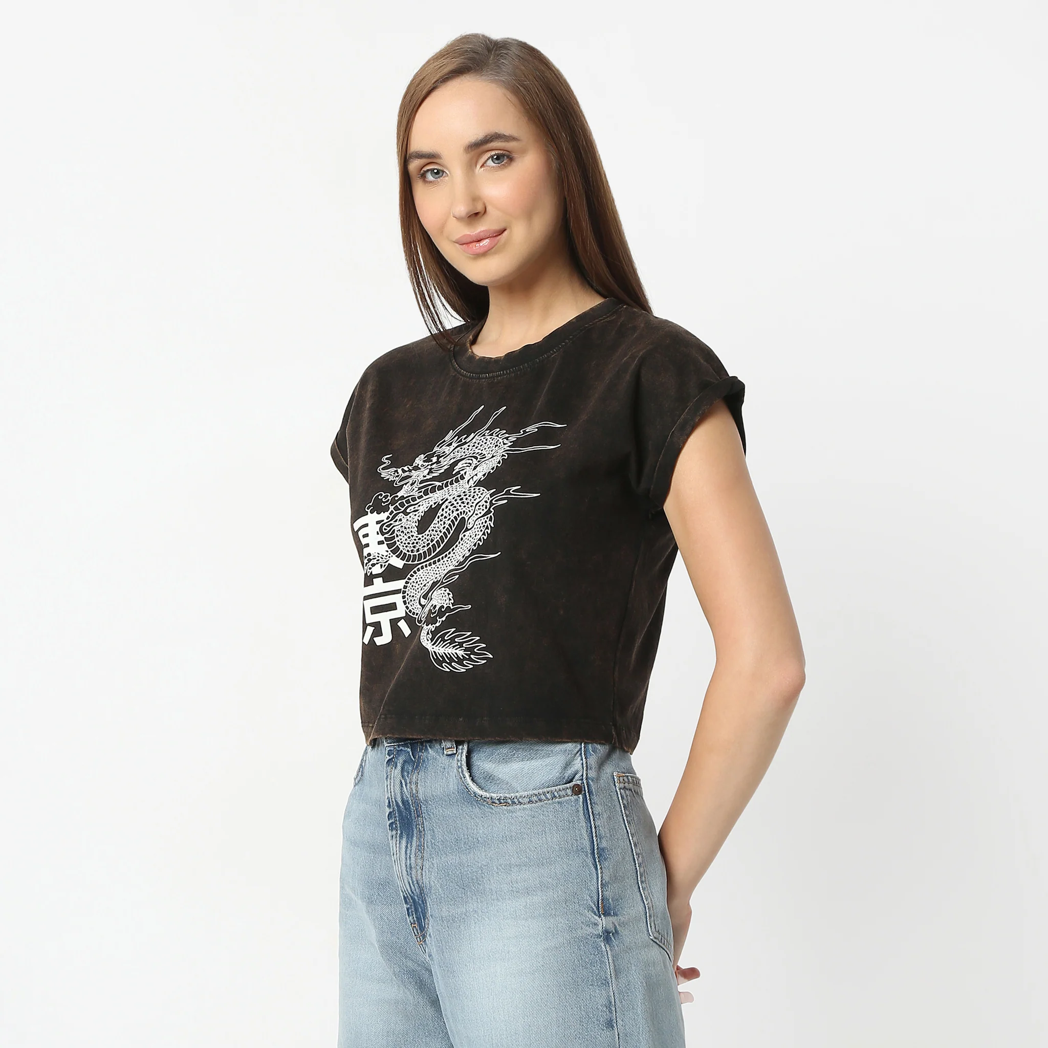 Graphic Short Sleeve T-Shirt With Roll Up Sleeve - Image 5