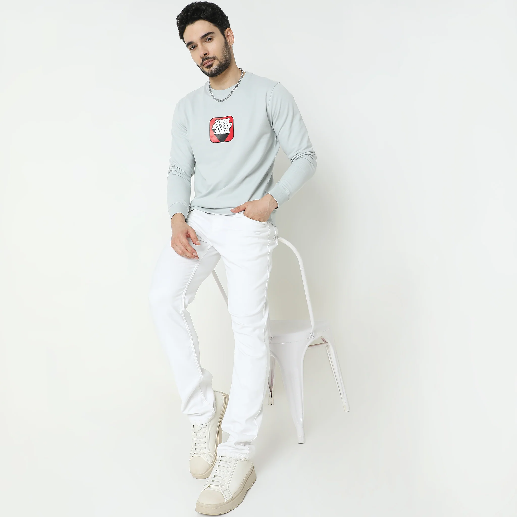 Knitted Graphic Sweat Tee