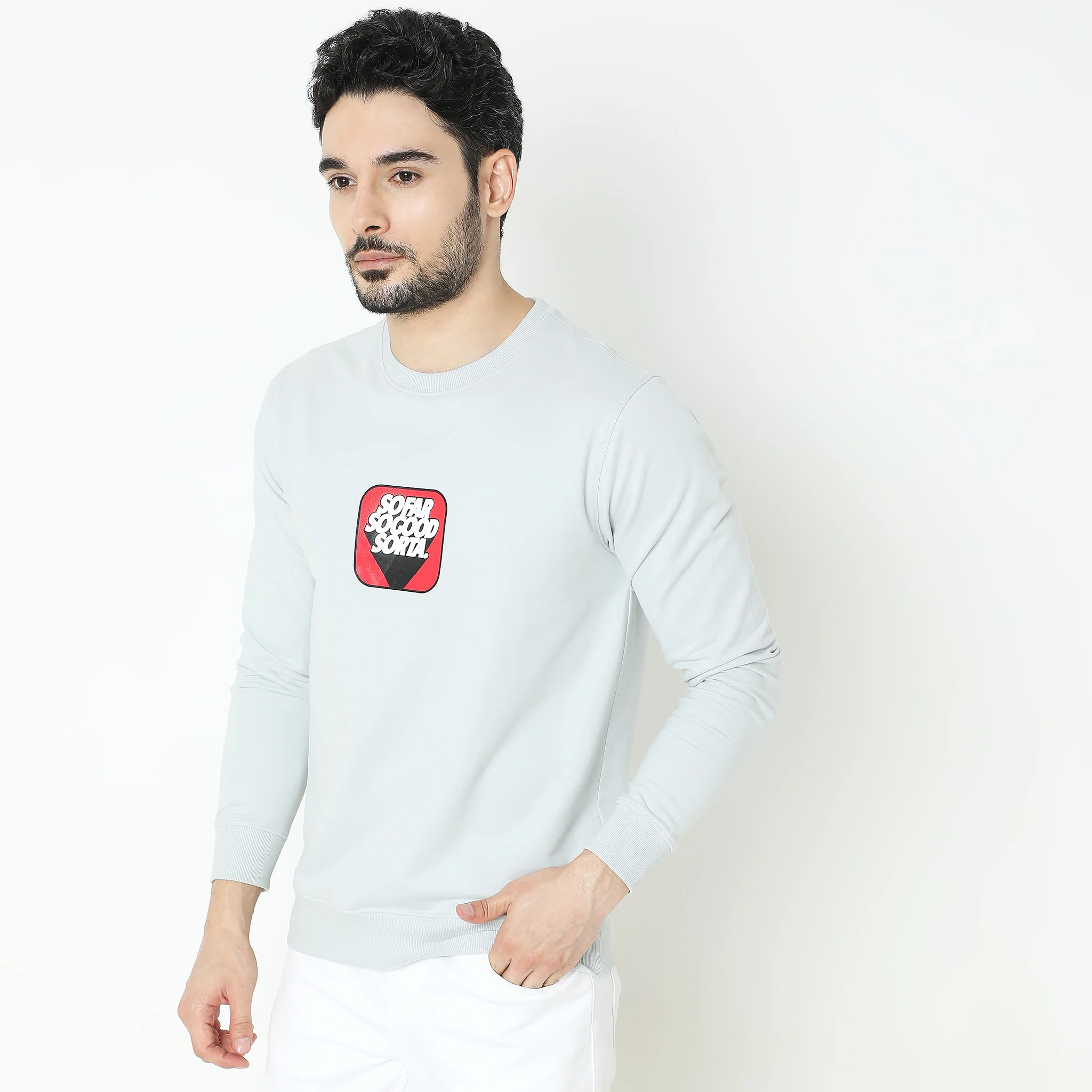 Knitted Graphic Sweat Tee - Image 4