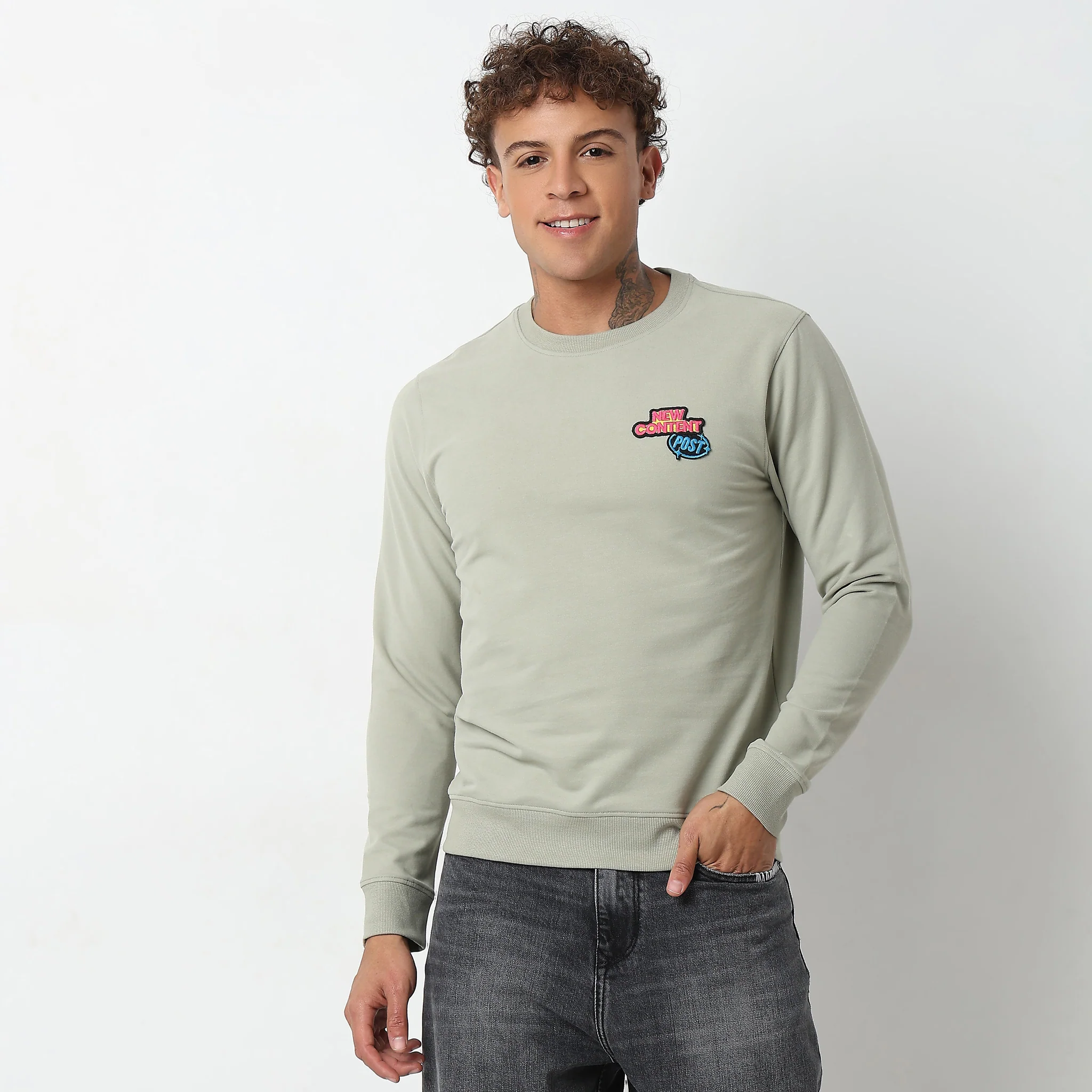 Knitted Graphic Sweat Tee - Image 2