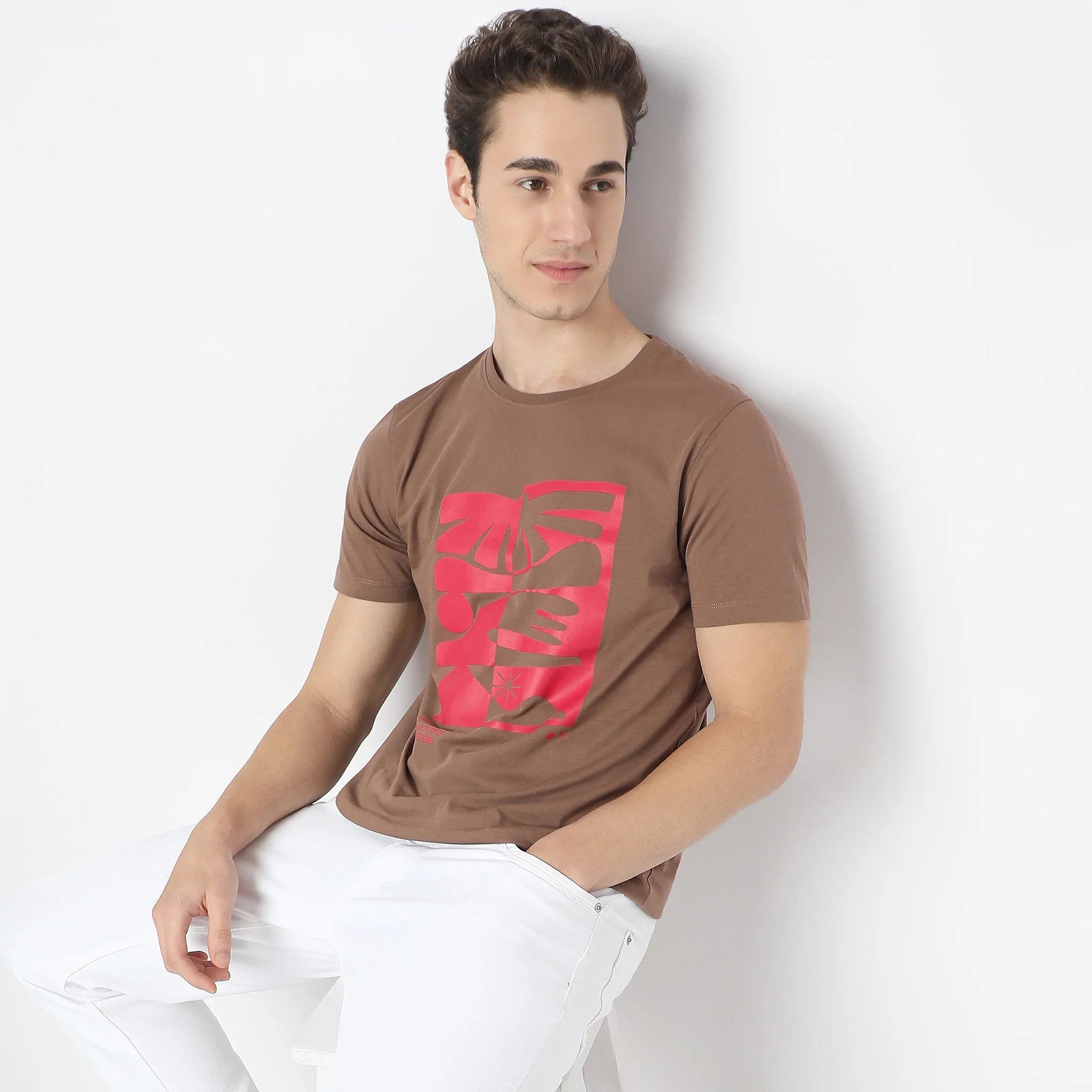 Graphic Crew Neck Cotton T-Shirt