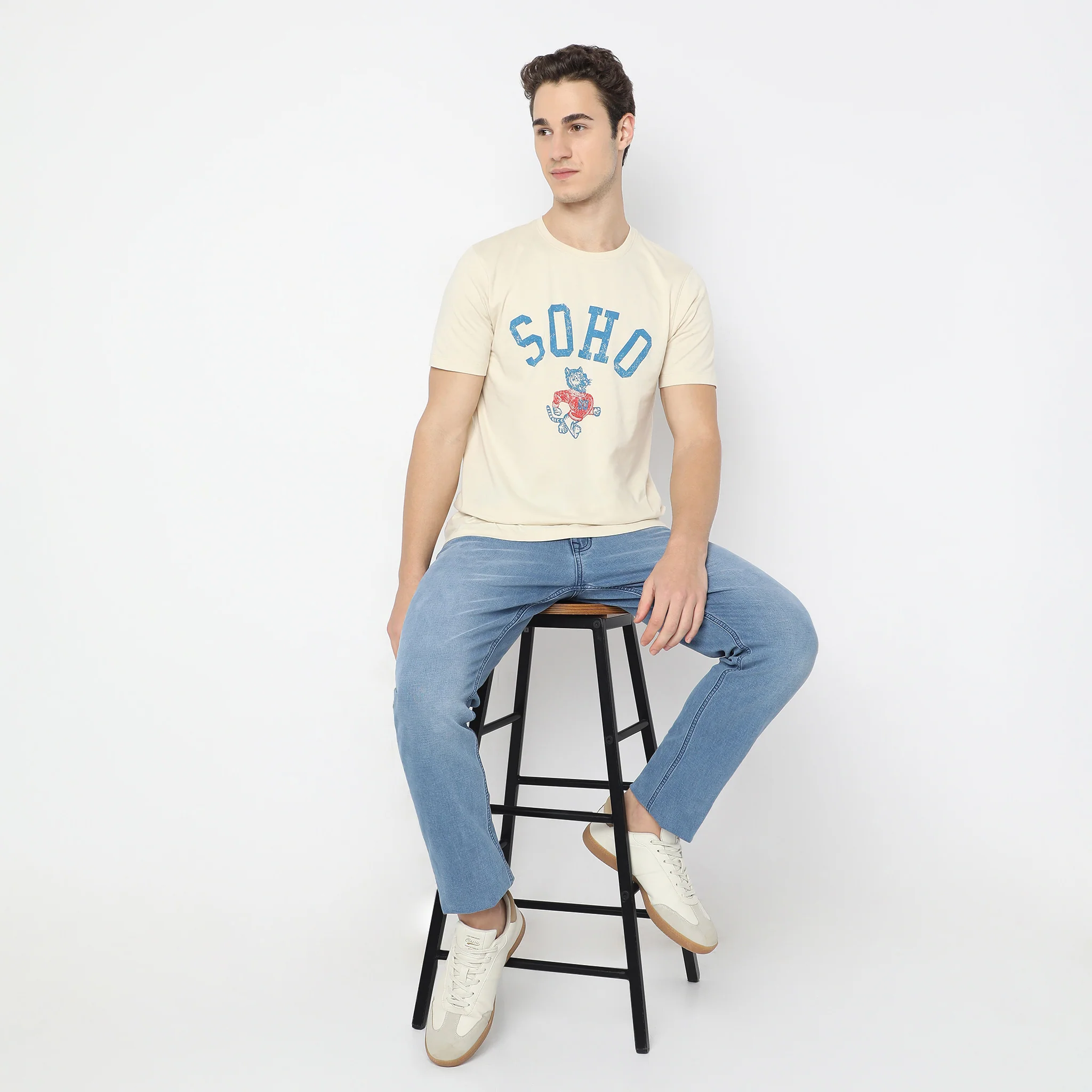 Graphic Crew Neck Cotton T-Shirt