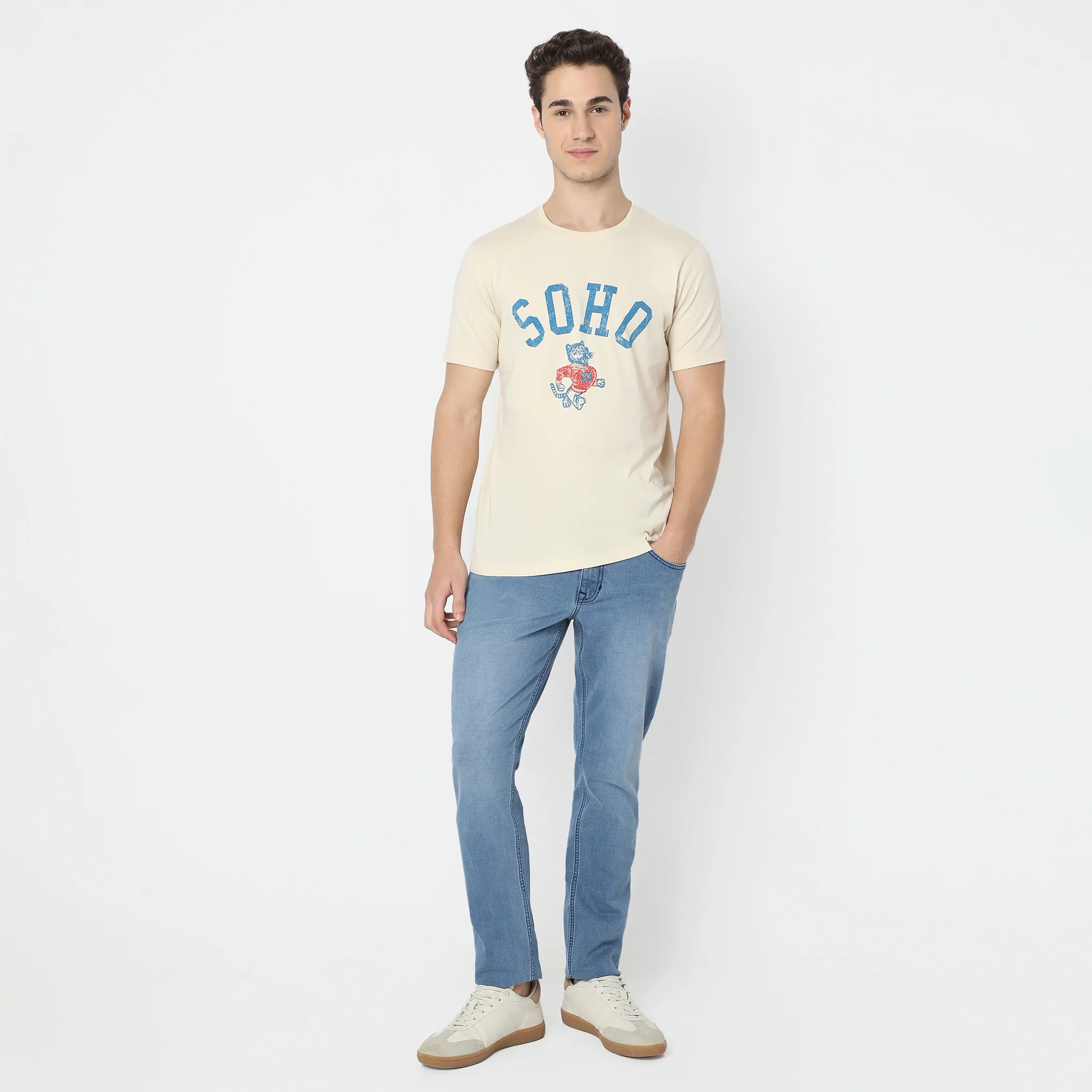 Graphic Crew Neck Cotton T-Shirt - Image 2