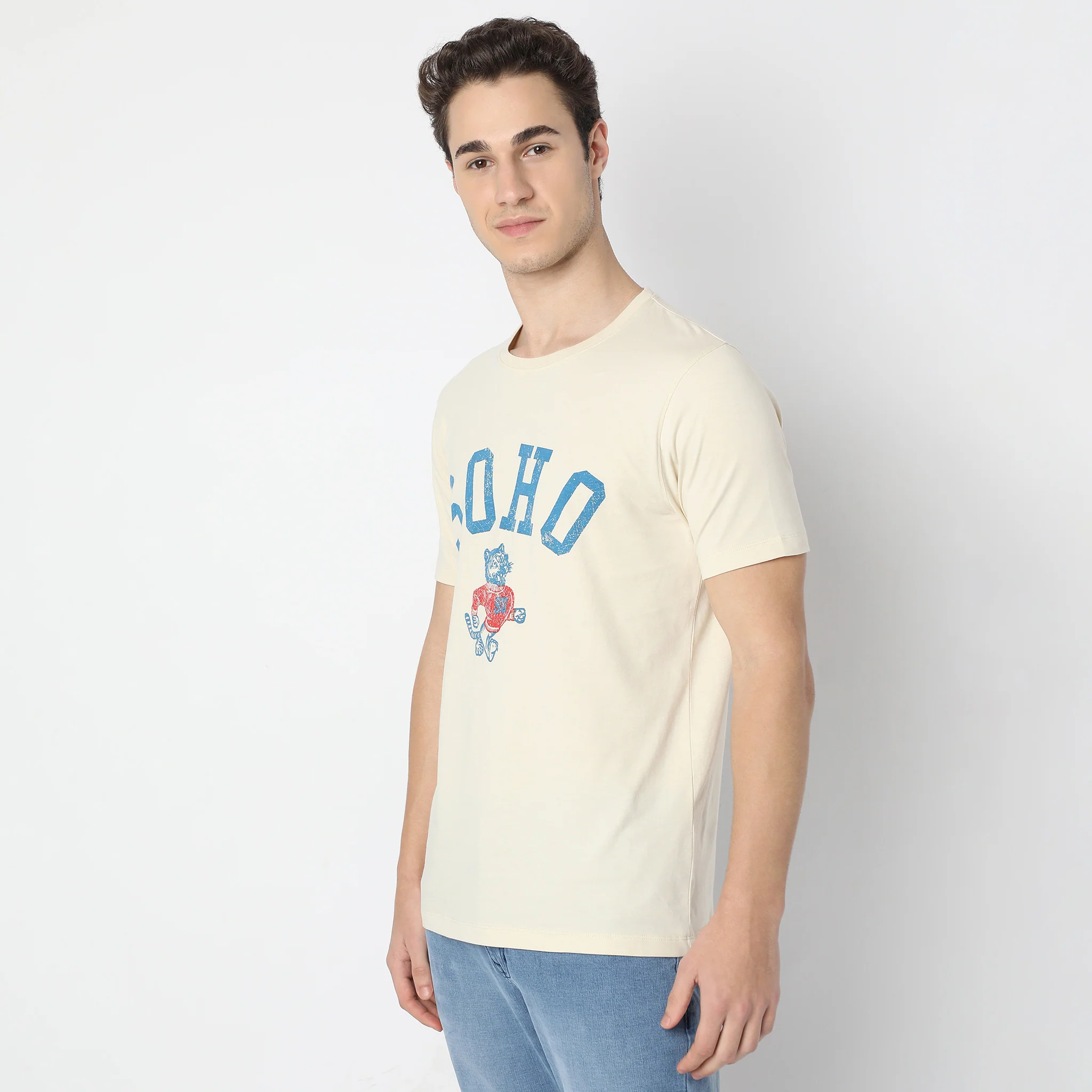 Graphic Crew Neck Cotton T-Shirt - Image 4