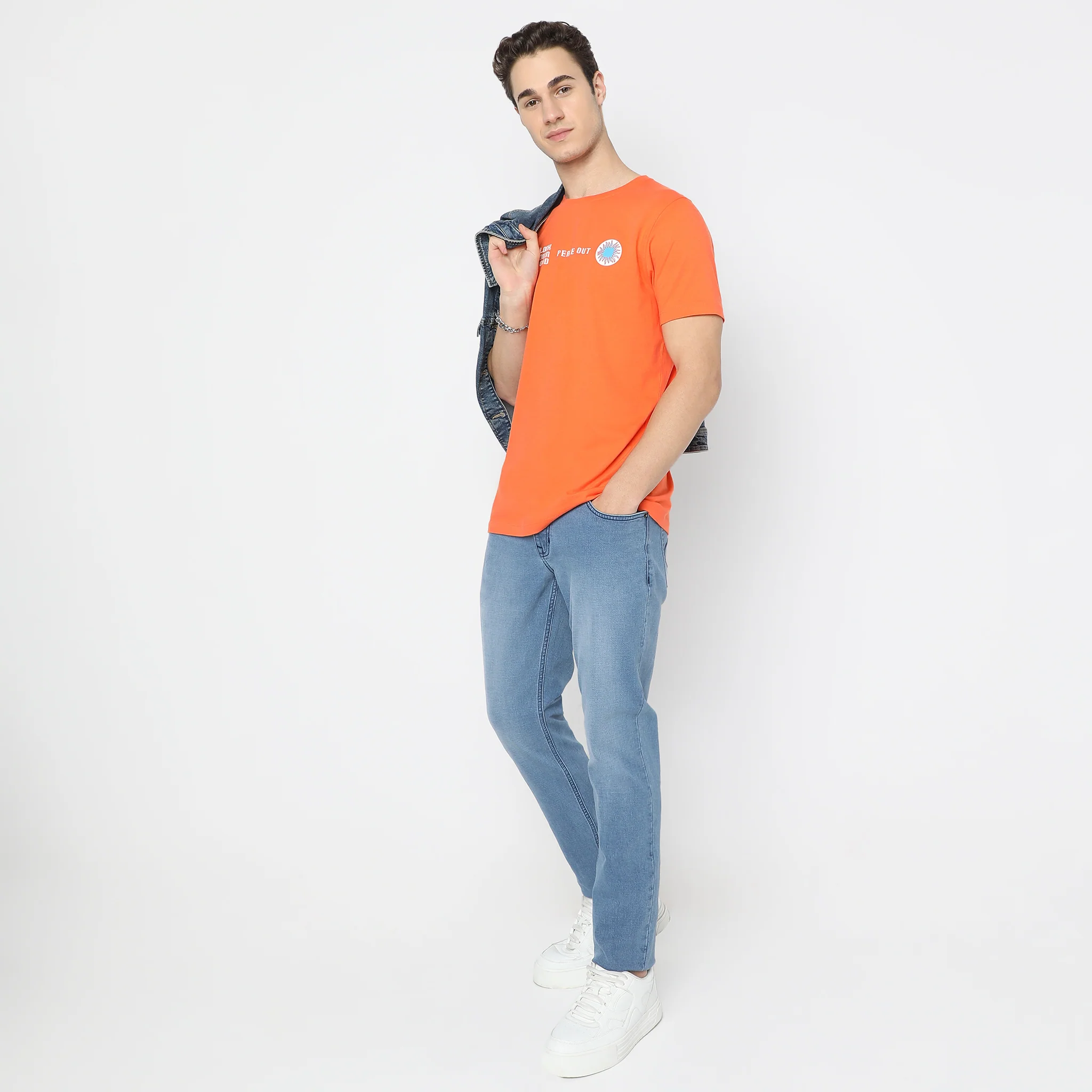 Graphic Crew Neck Cotton T-Shirt