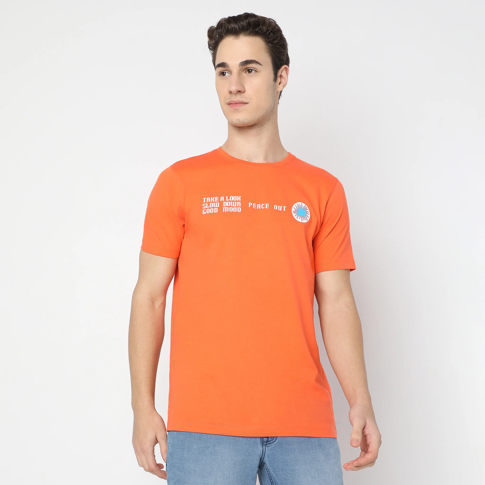 Graphic Crew Neck Cotton T-Shirt - Image 2