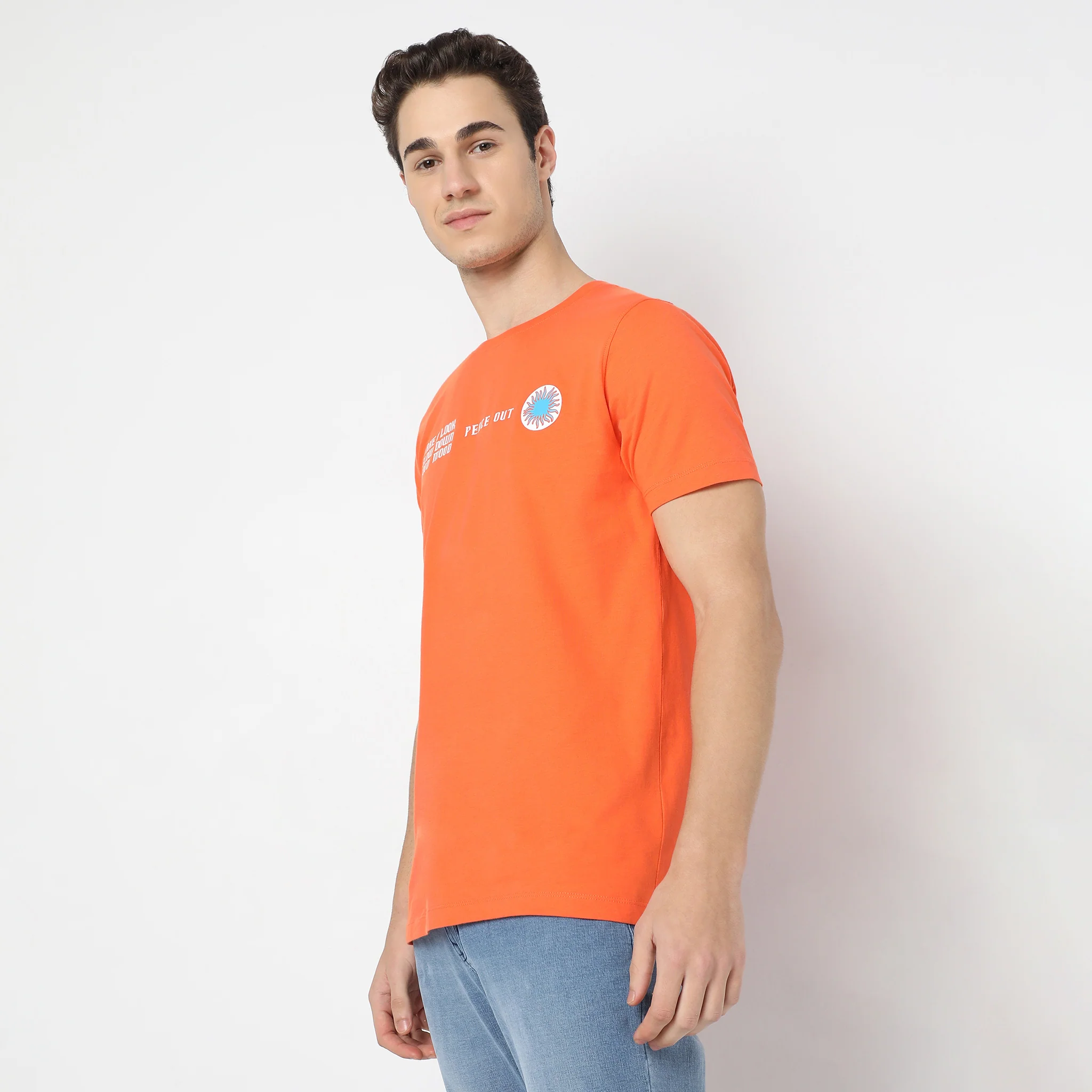 Graphic Crew Neck Cotton T-Shirt - Image 5