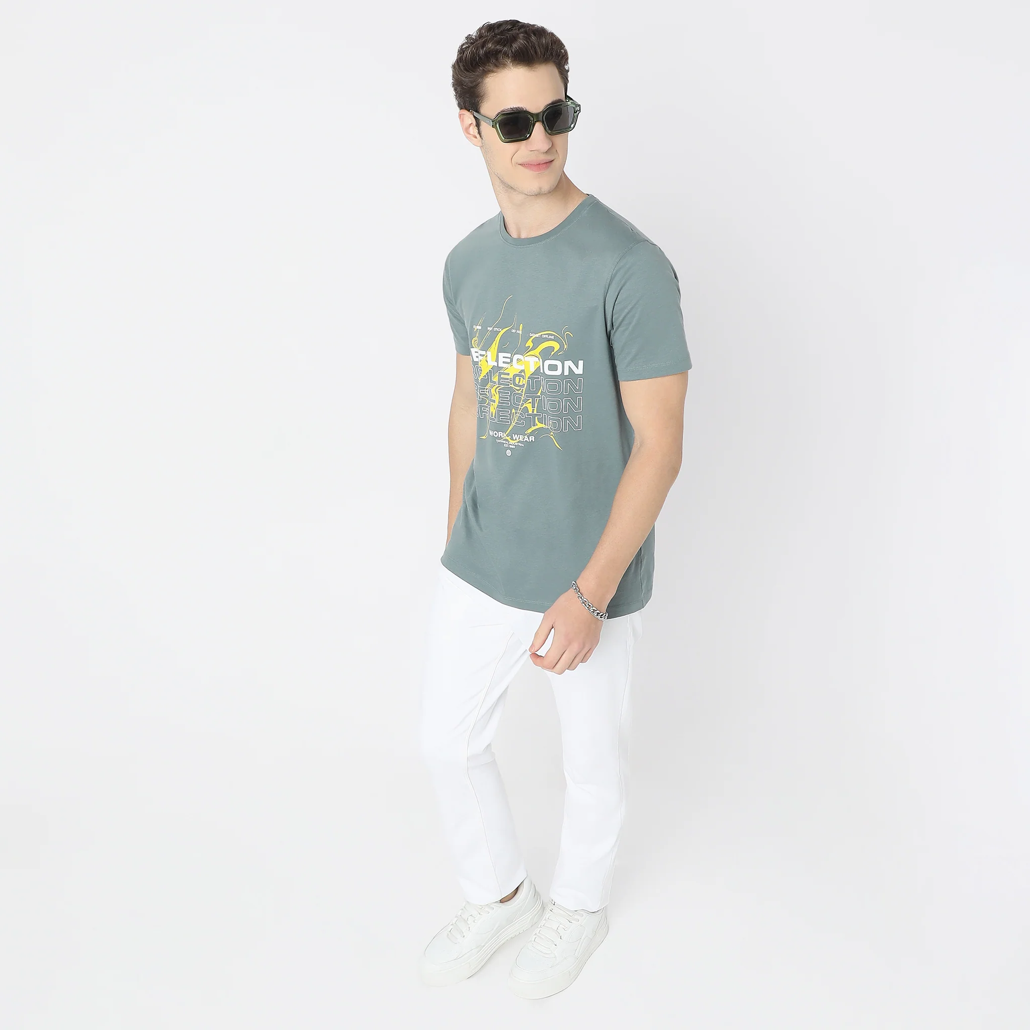 Graphic Crew Neck Cotton T-Shirt