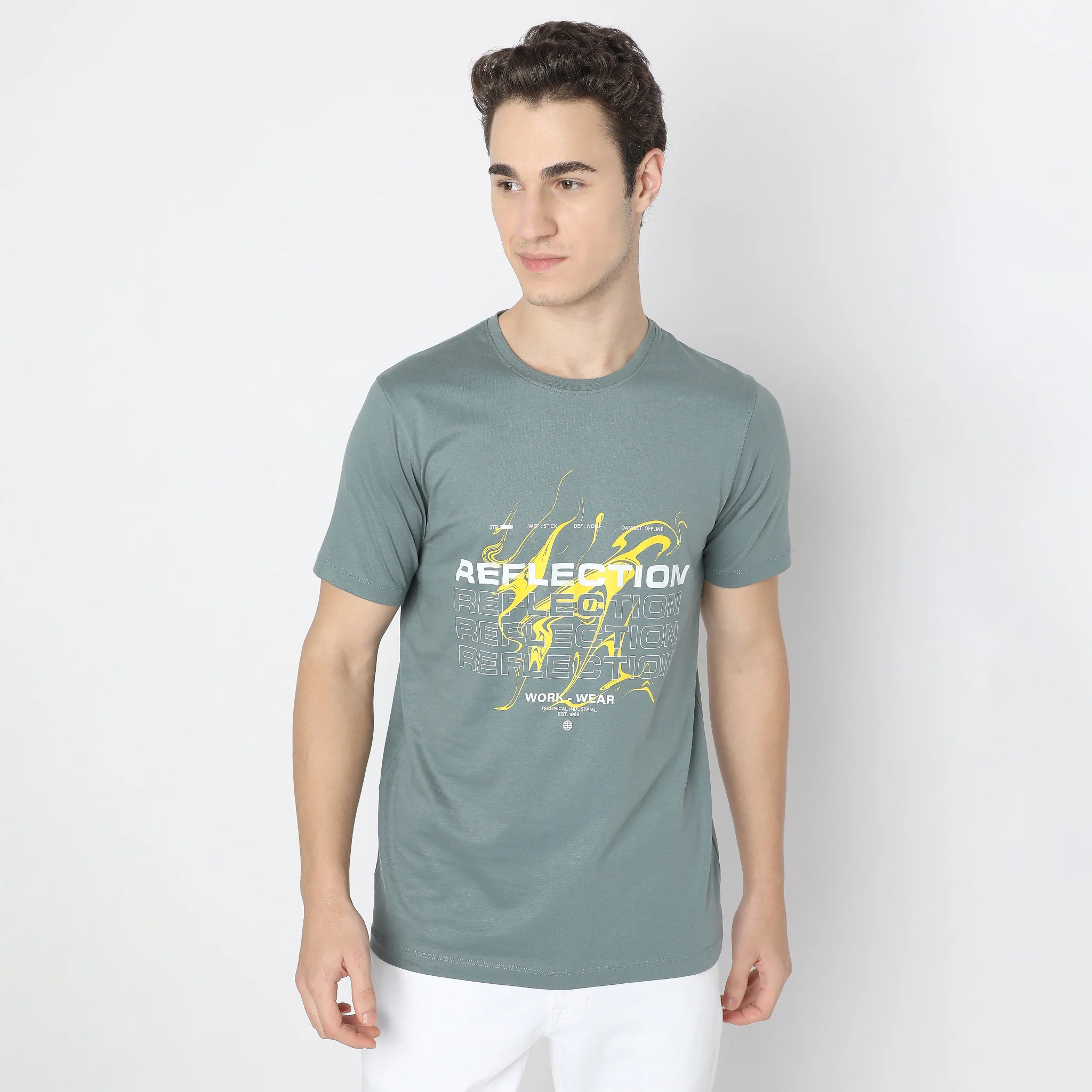 Graphic Crew Neck Cotton T-Shirt - Image 2