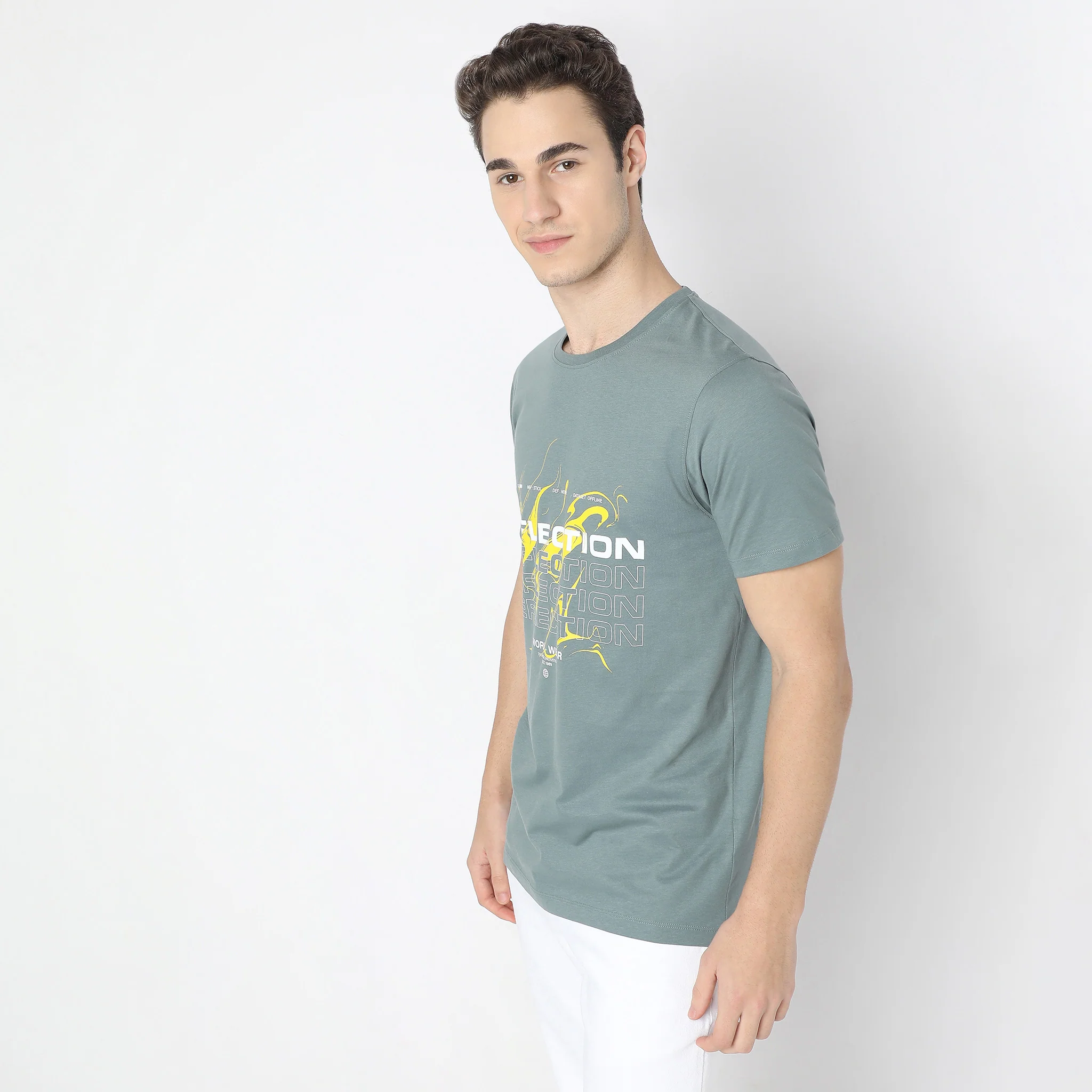 Graphic Crew Neck Cotton T-Shirt - Image 4