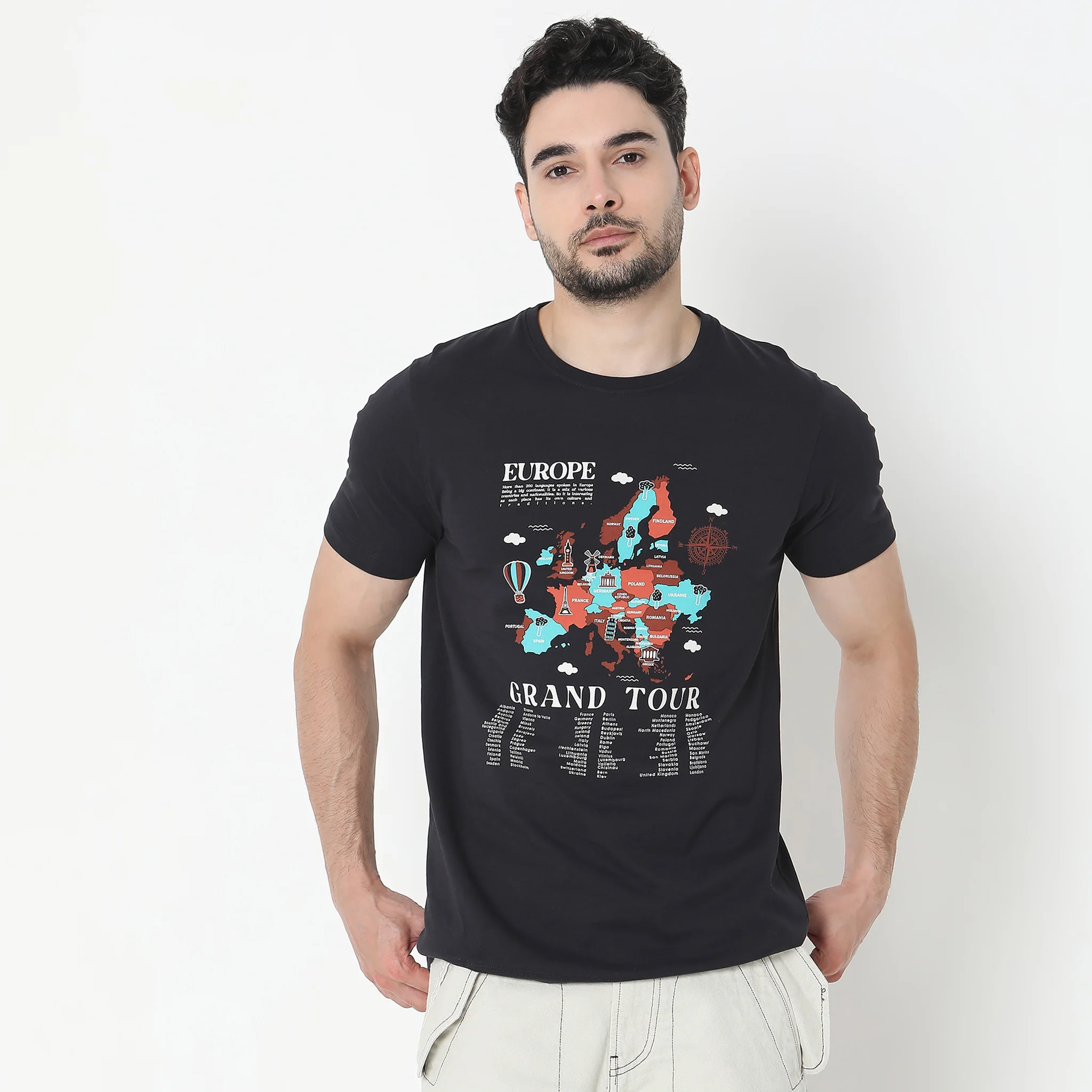 Large Graphic Tees - Cotton Jersey Regular Fit T-Shirt - Image 2