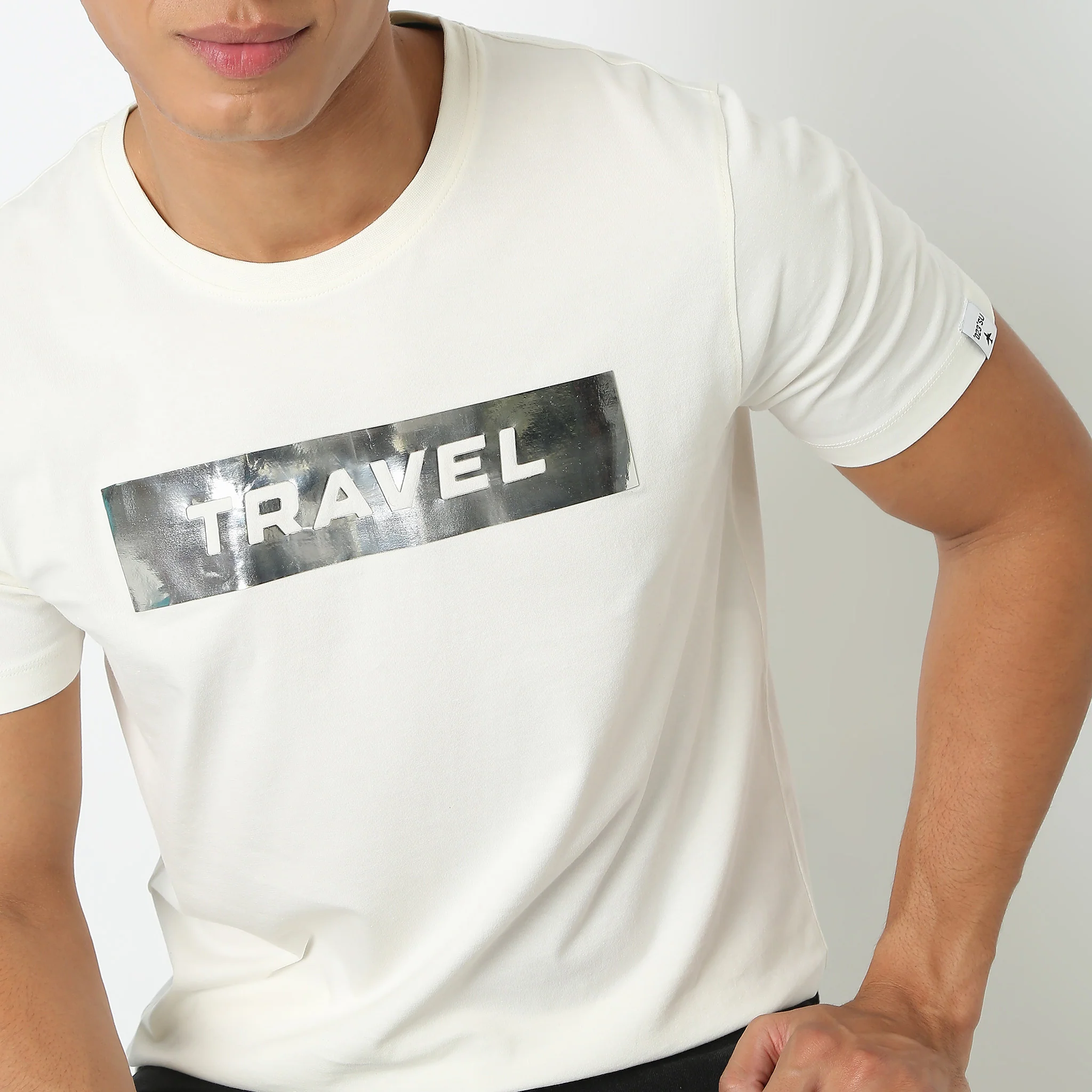 Three 3 Dimension Reflective Graphic In Cotton Stretch Jersey - Regular Fit T-Shirt - Image 15