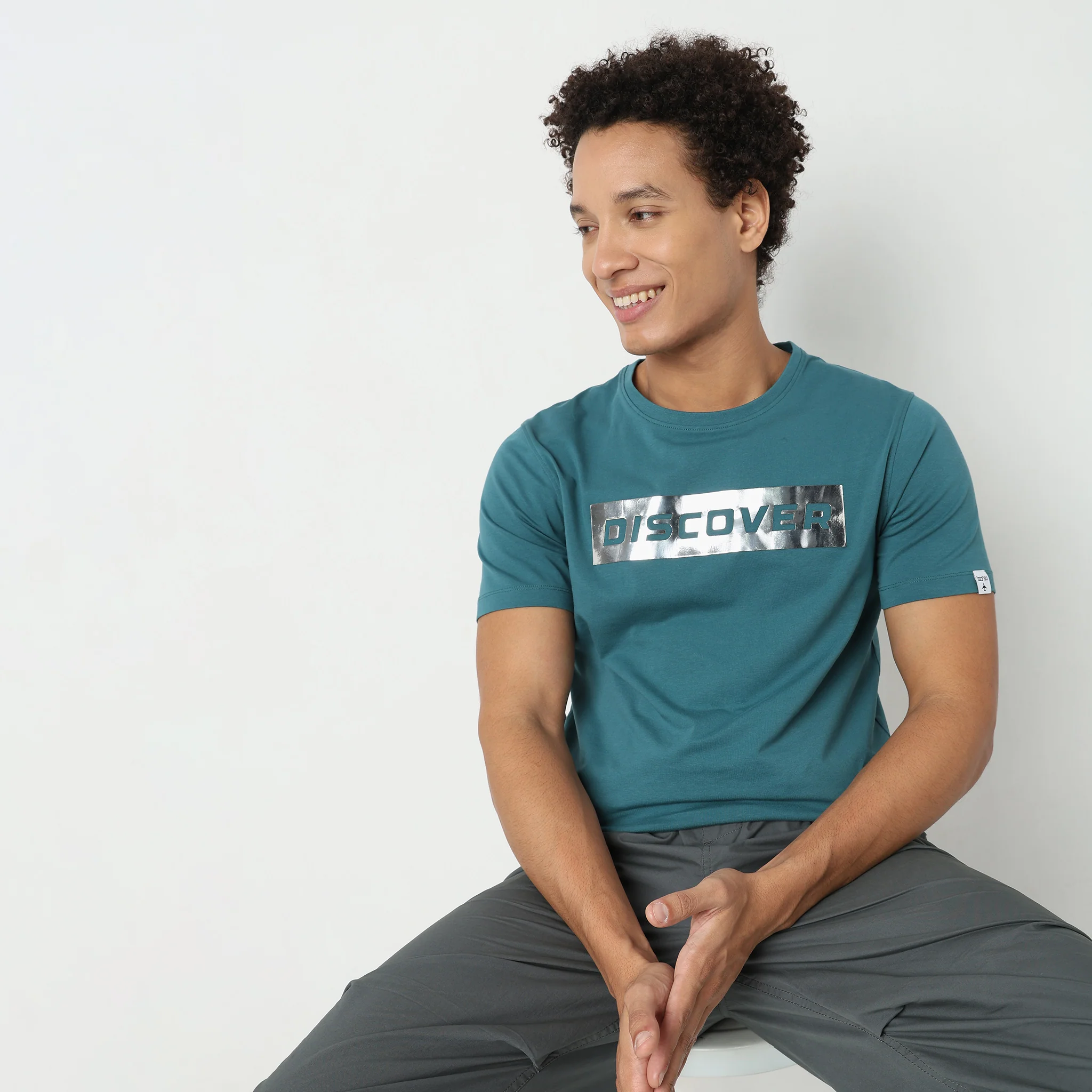 Three 3 Dimension Reflective Graphic In Cotton Stretch Jersey - Regular Fit T-Shirt - Image 7