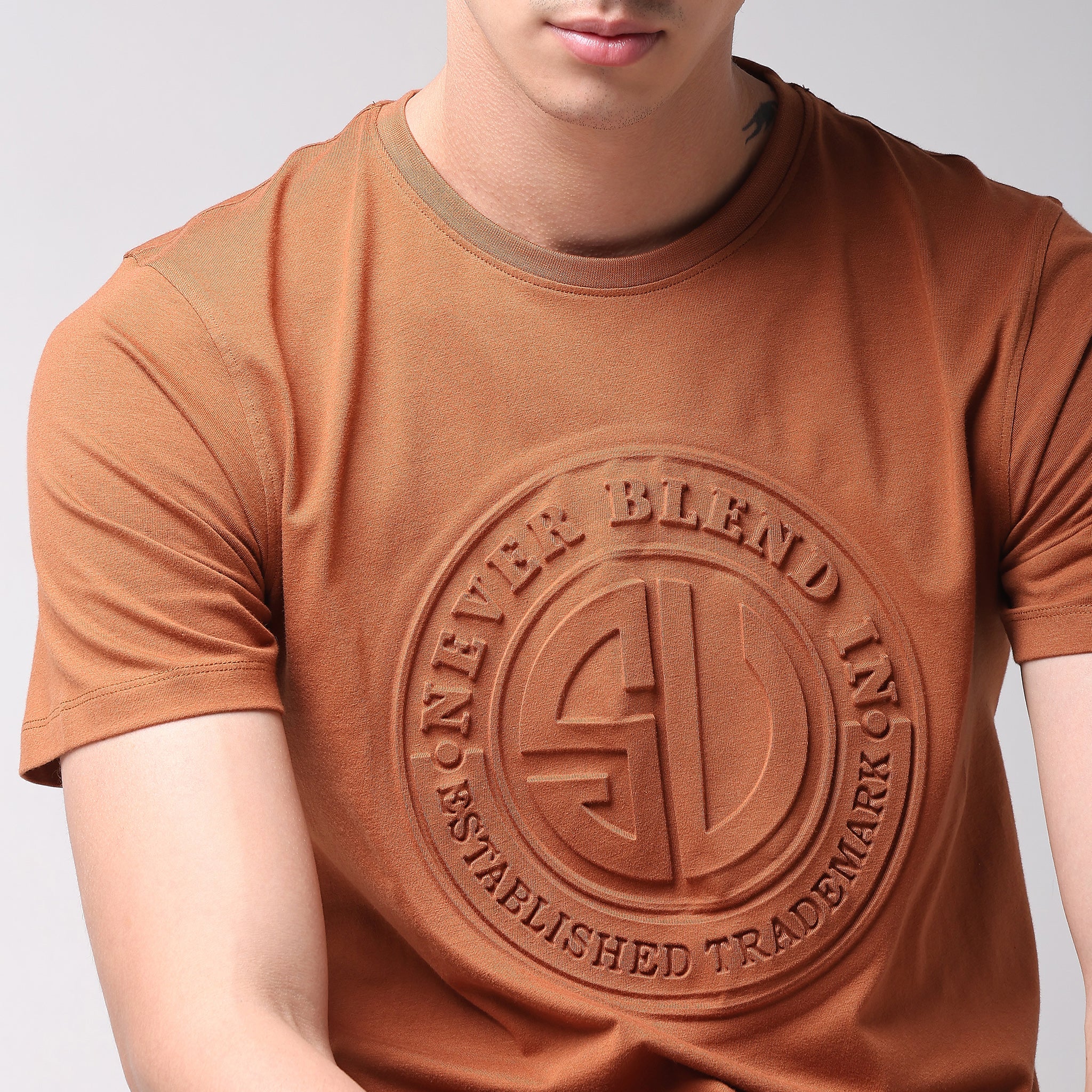 Embossed Logo Tees - Cotton With E-fast® Stretch Jersey Regular Fit T-Shirt - Image 4
