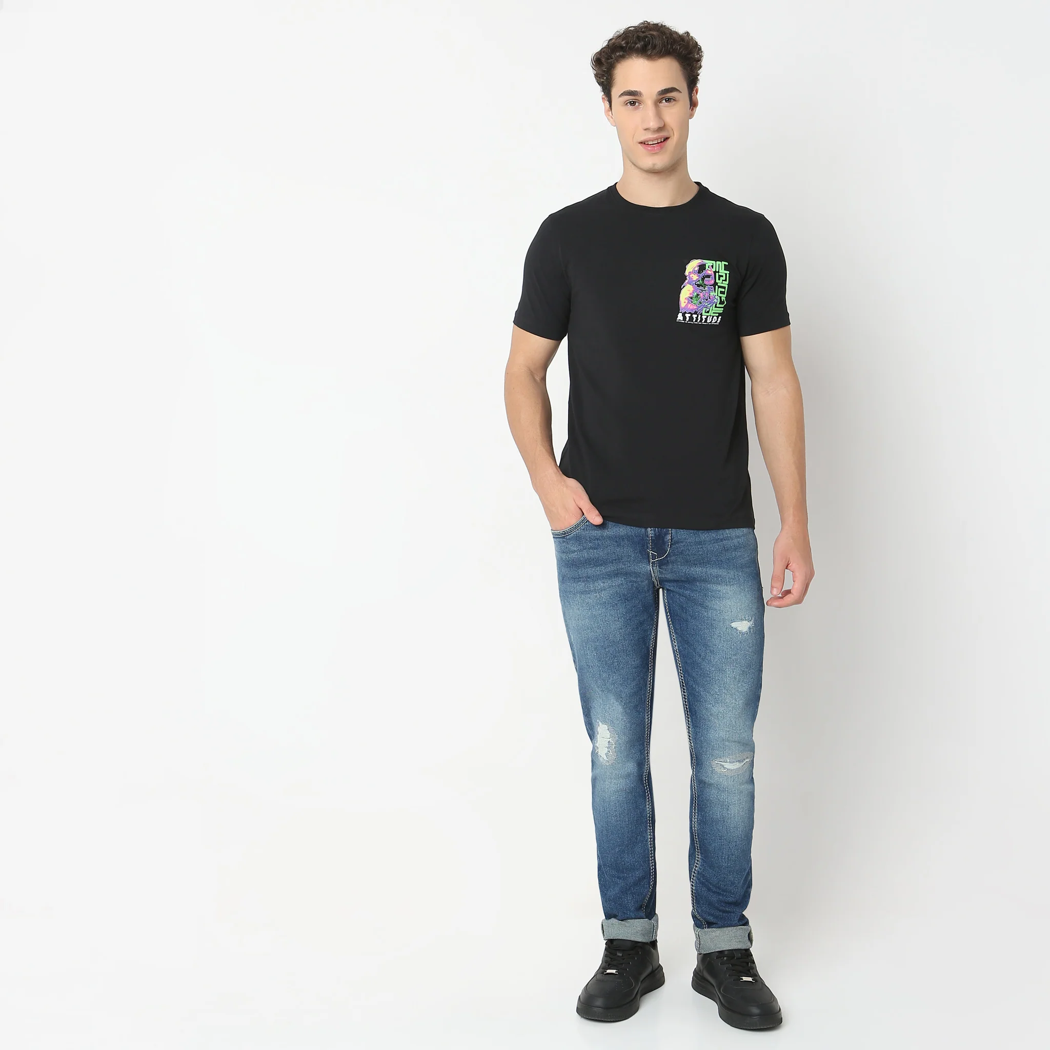 Large Graphic Front & Back Tees - Cotton With E-Fast® Stretch Jersey - Regular Fit T-Shirt