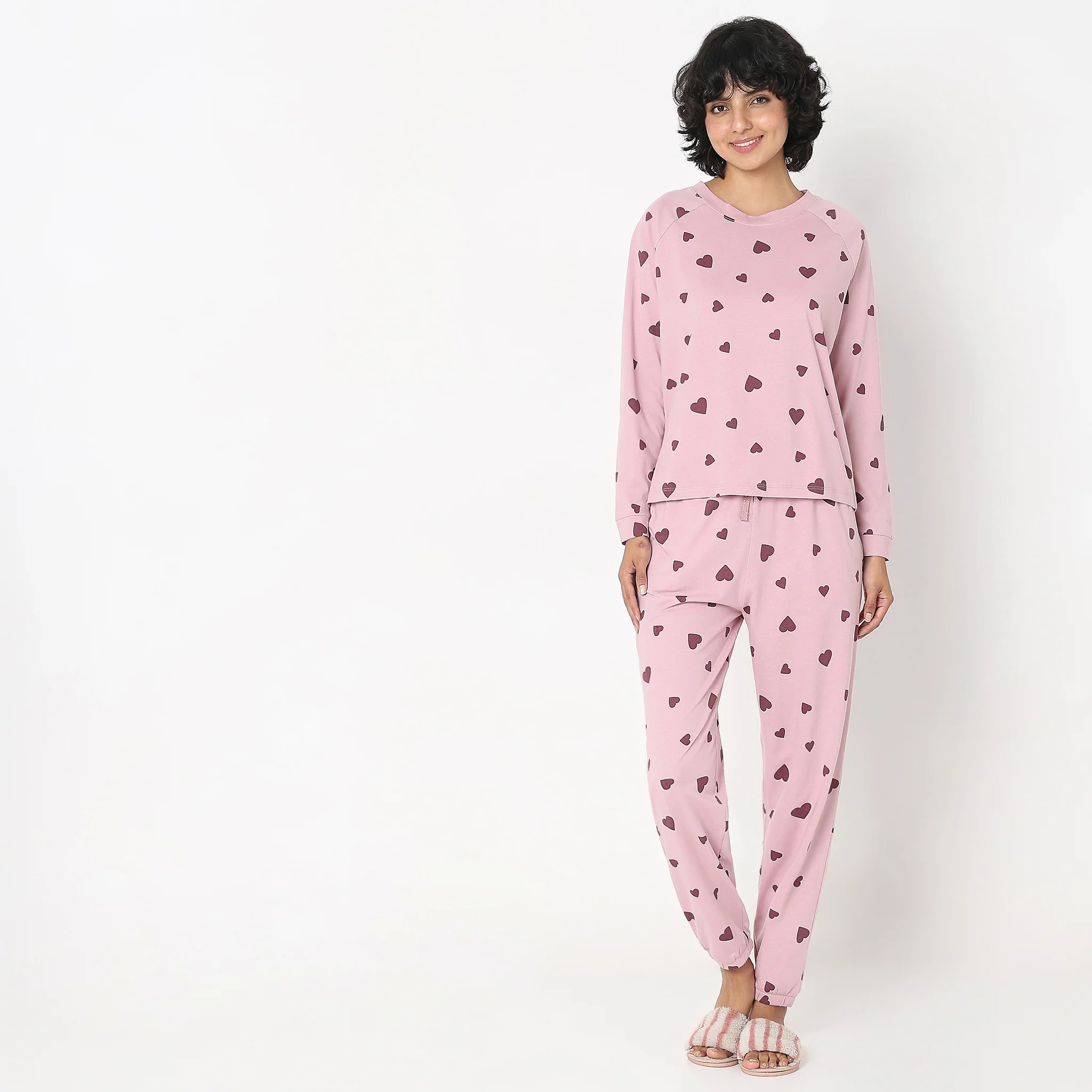 Knitted Heart T-Shirt With Pyjama Sleepwear Set - Image 2