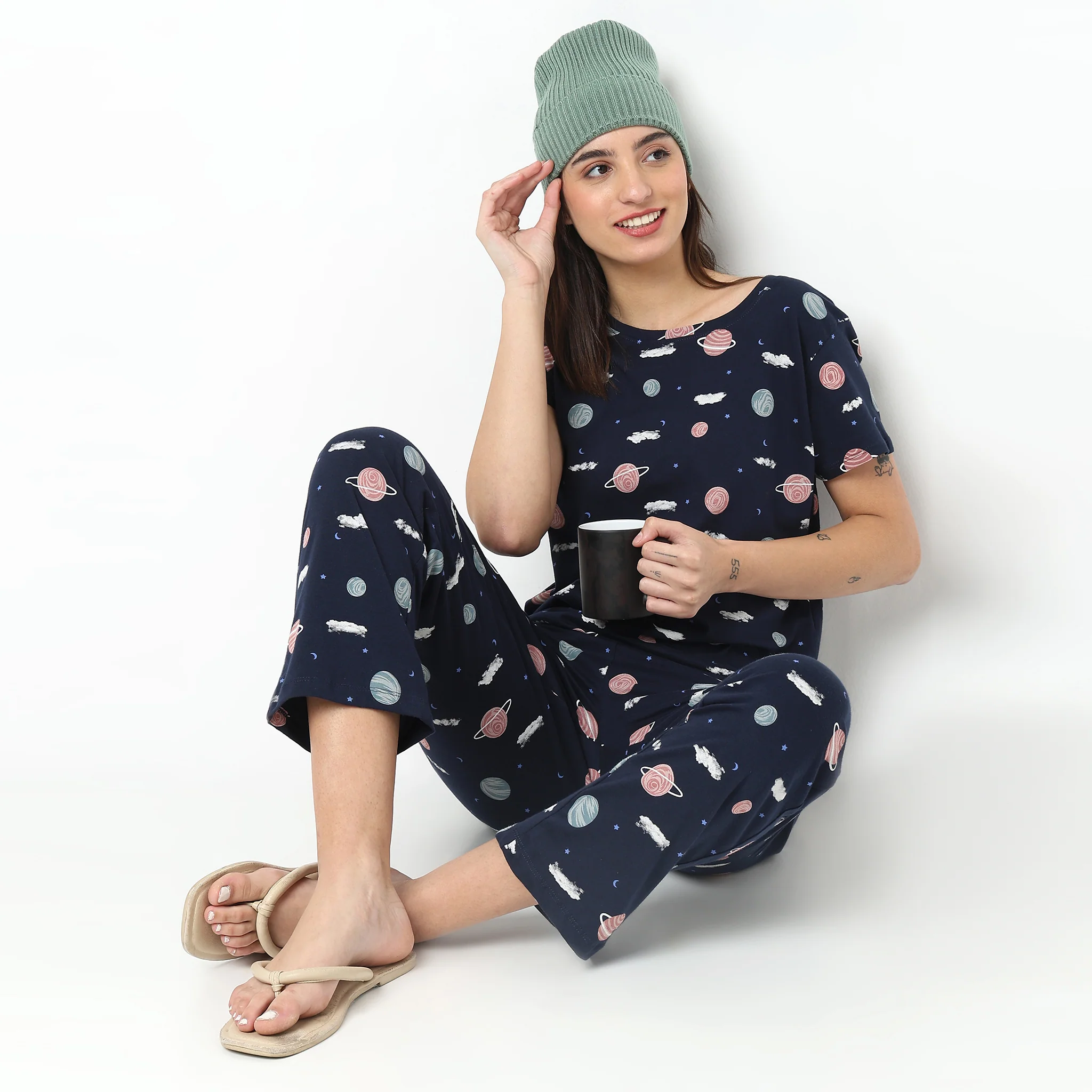 Knitted Heart Lounge Top