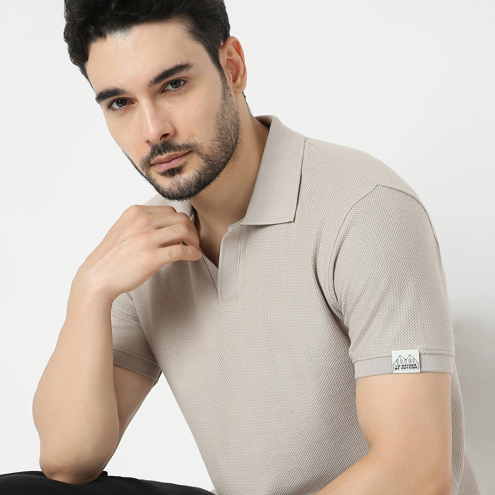 Jacquard Island Polo T-Shirt - Image 5