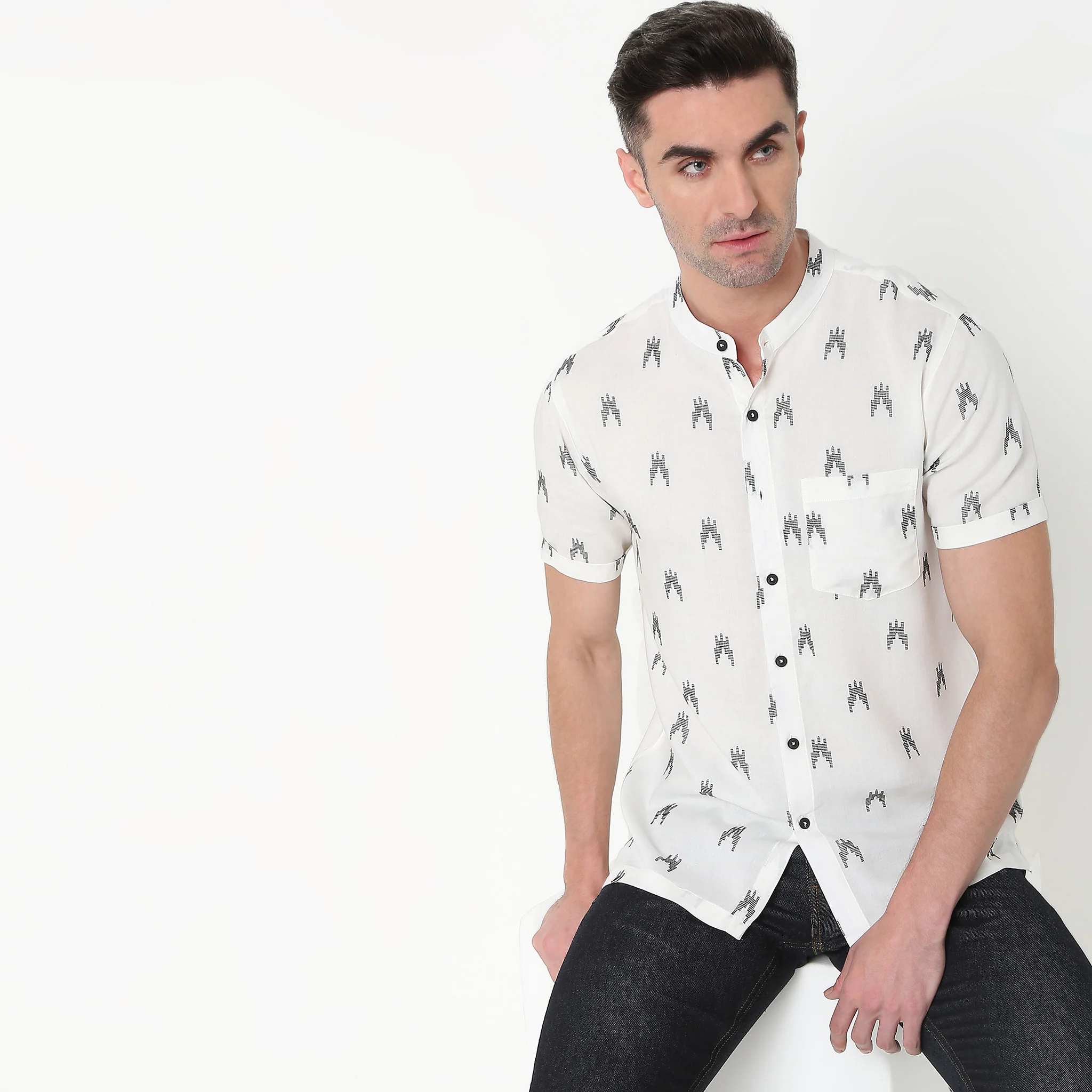 Regular Fit Jacquard Shirt - Image 5