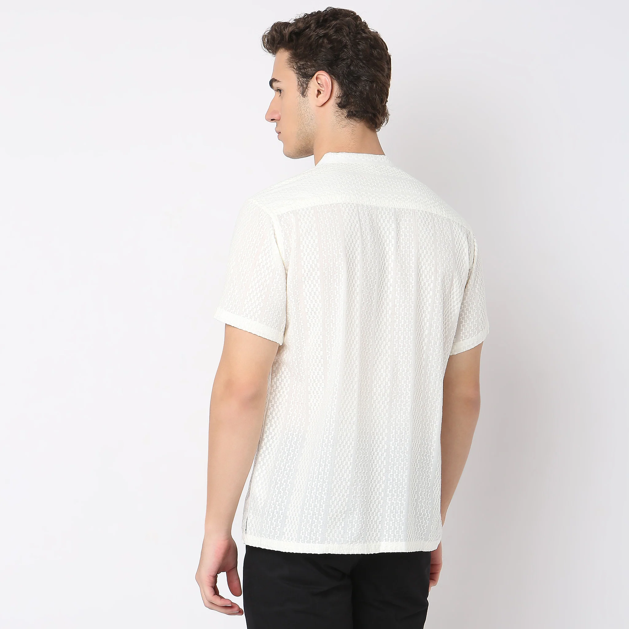 Regular Fit Jacquard Shirt - Image 3