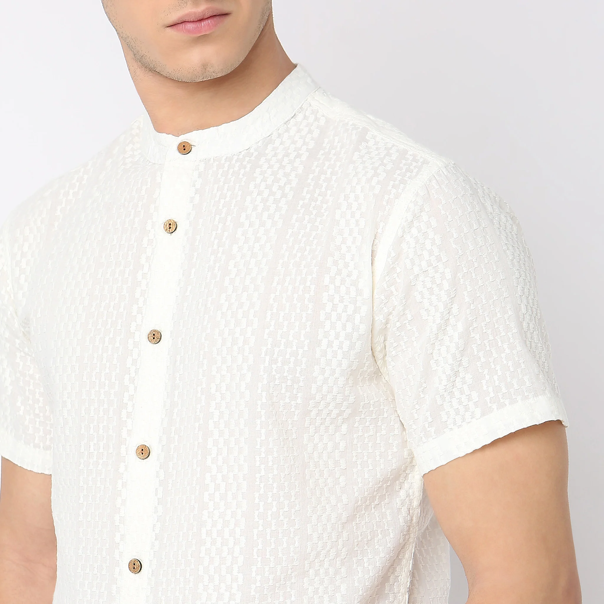 Regular Fit Jacquard Shirt - Image 4