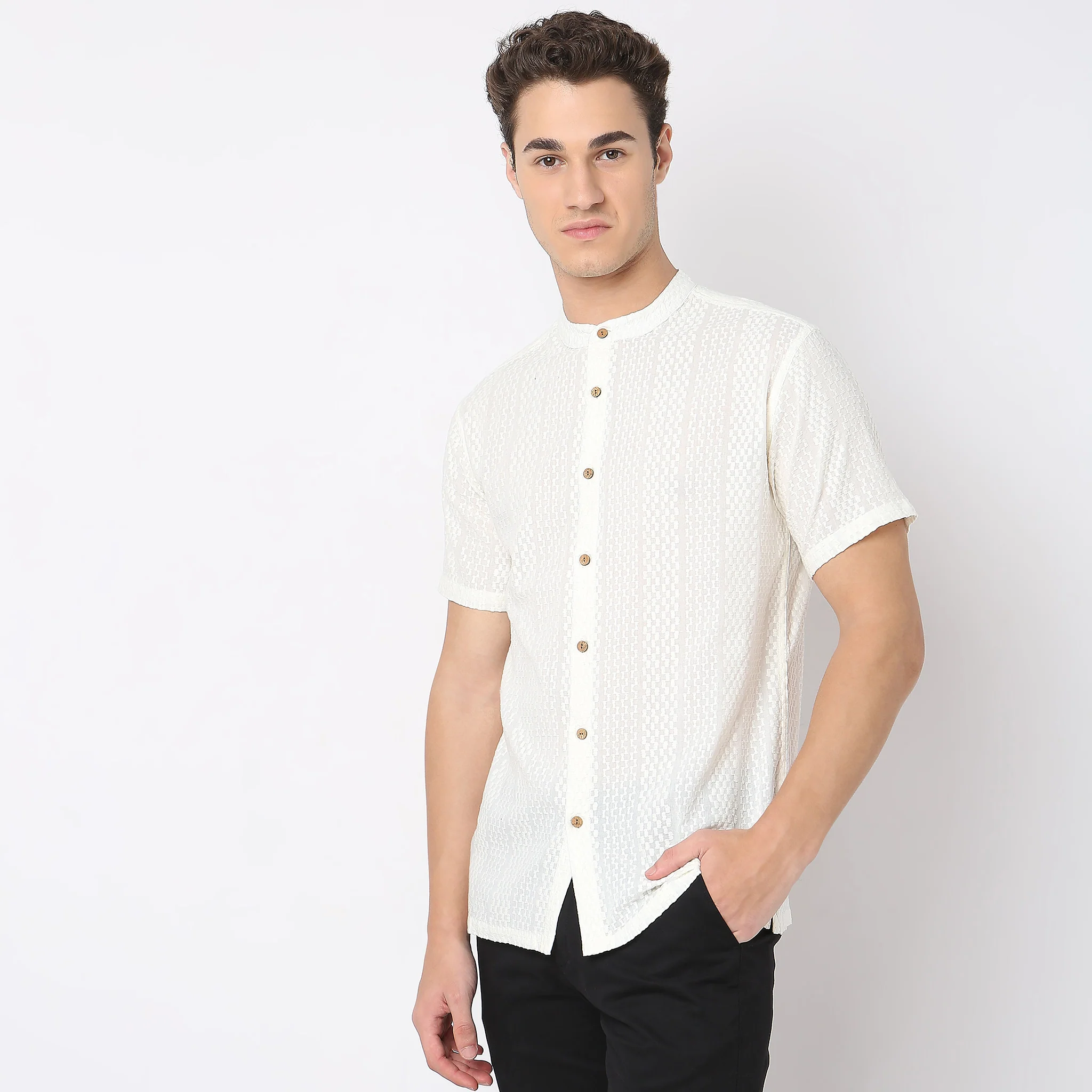 Regular Fit Jacquard Shirt - Image 5