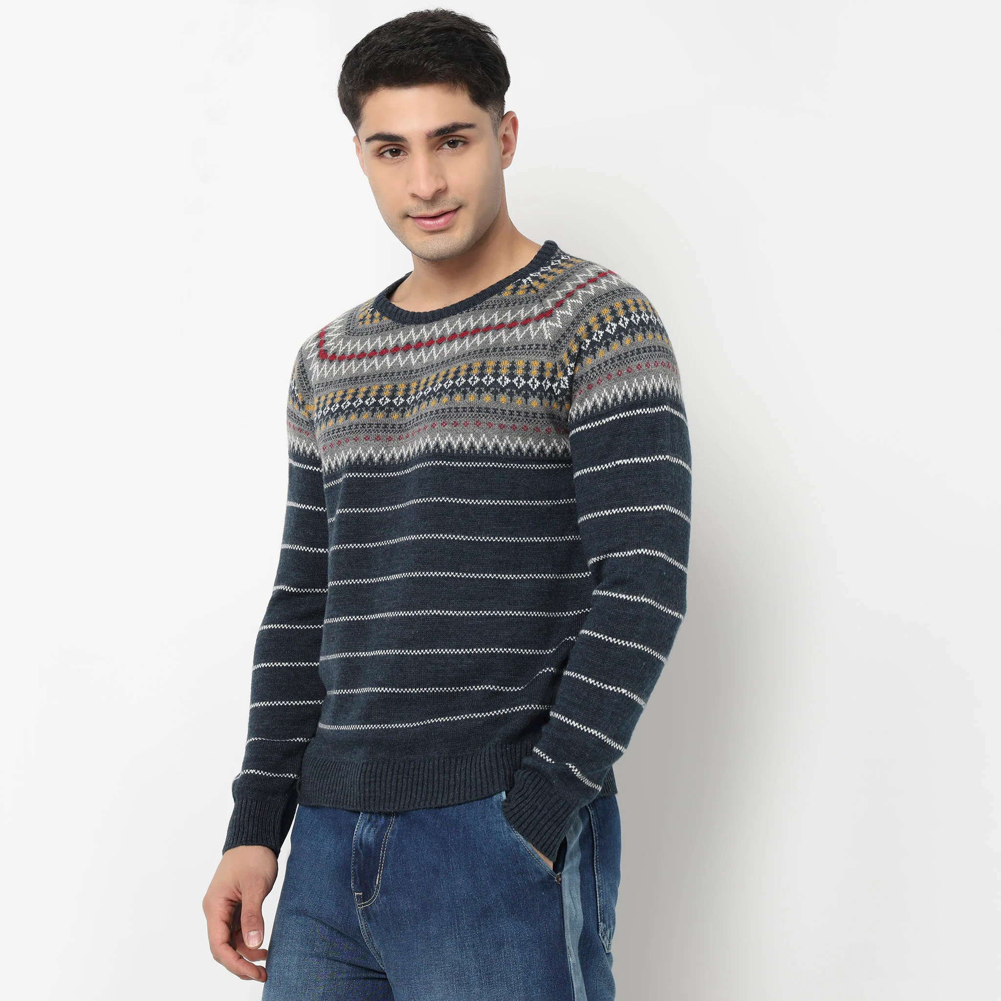 Regular Fit Jacquard Sweater - Image 10