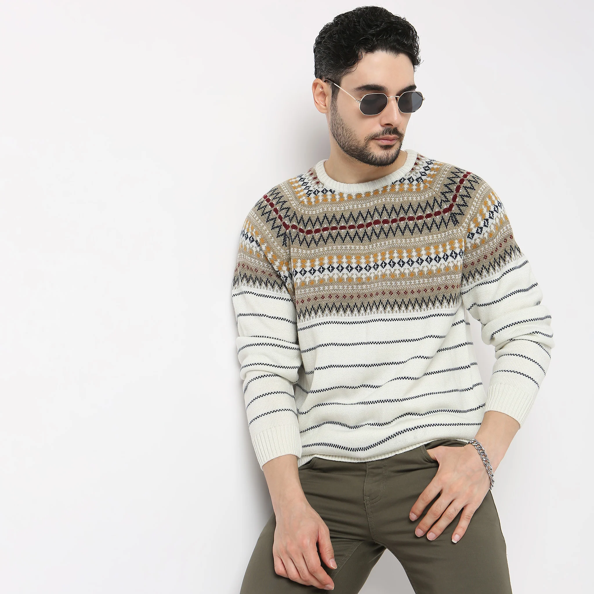Regular Fit Jacquard Sweater - Image 2