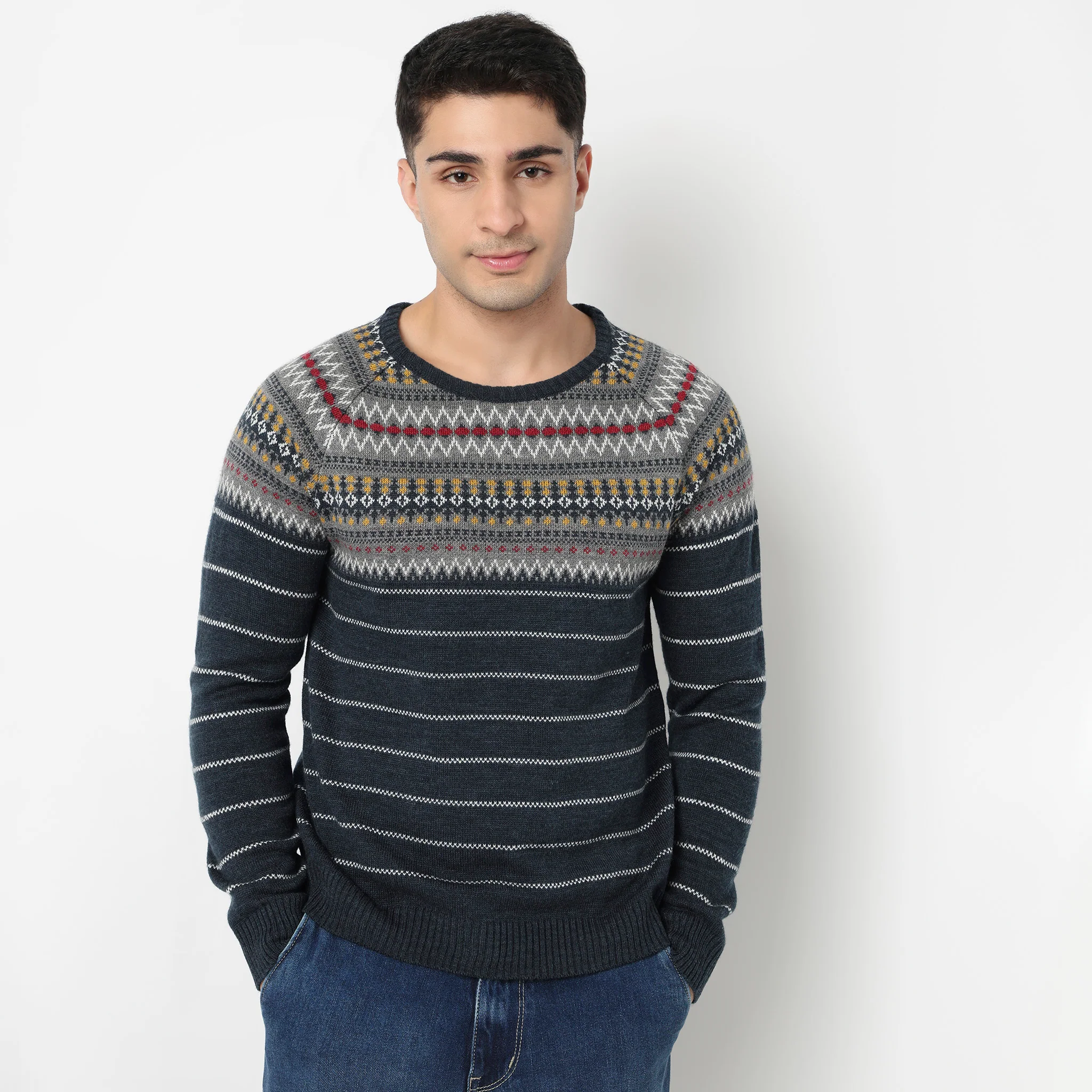 Regular Fit Jacquard Sweater - Image 7