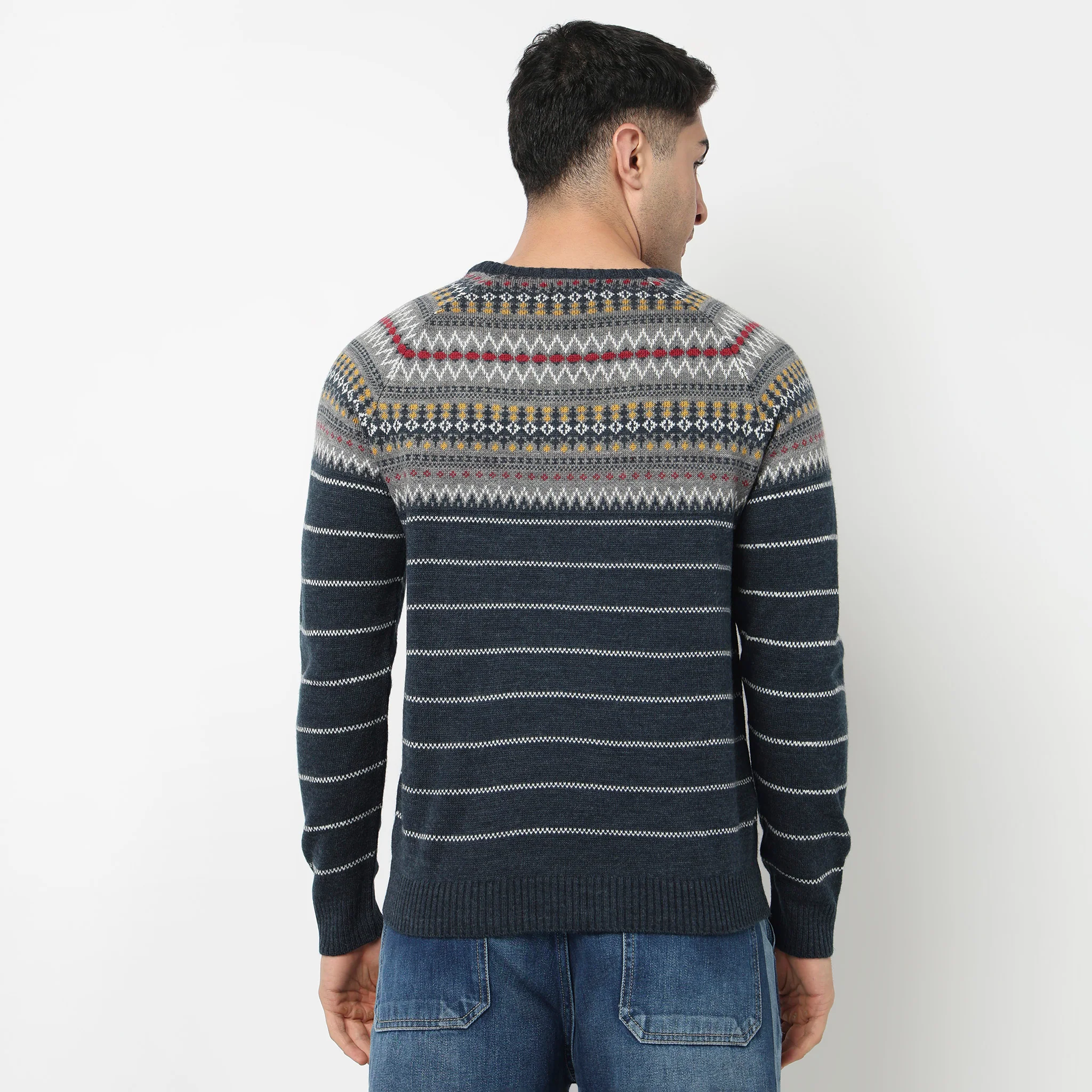Regular Fit Jacquard Sweater - Image 8