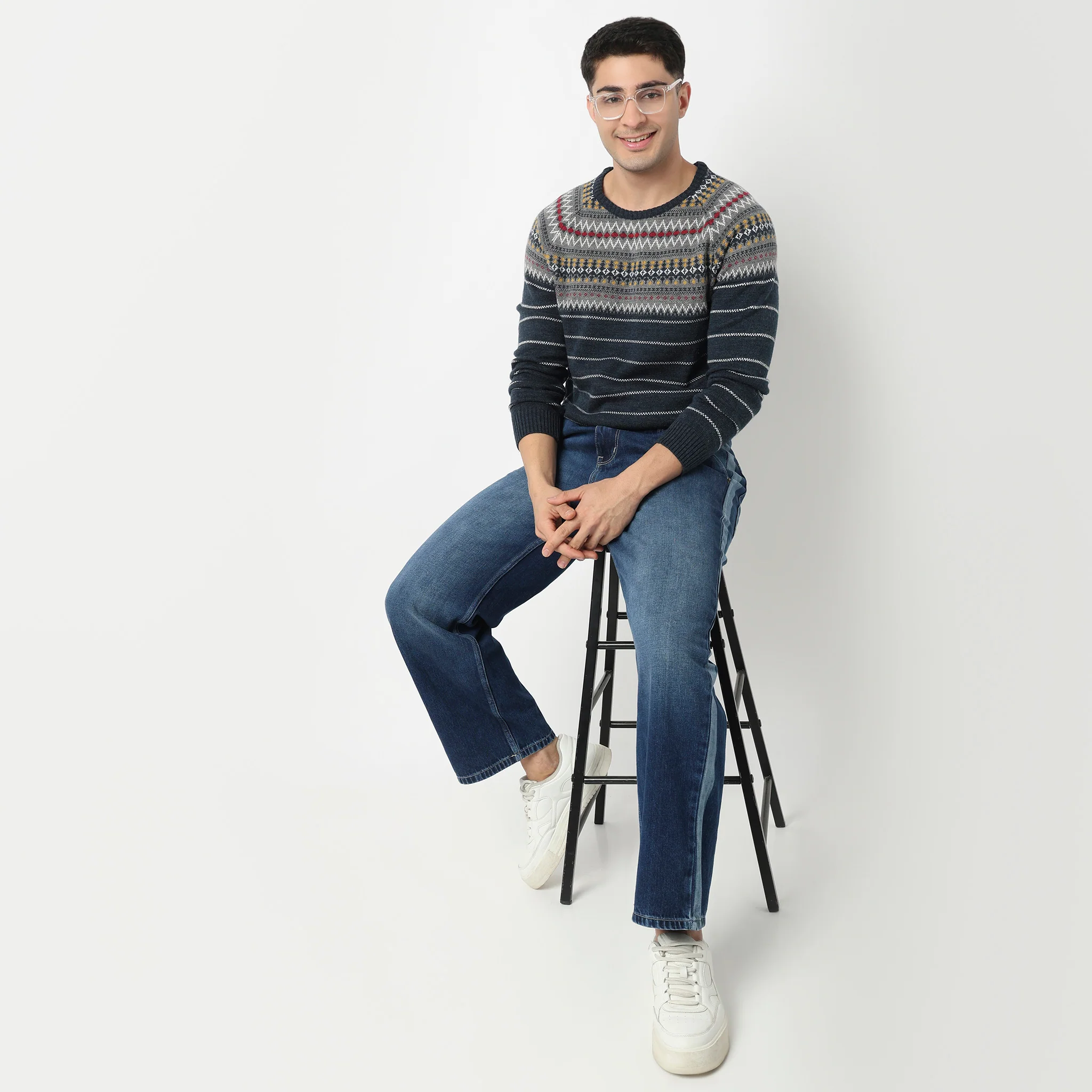 Regular Fit Jacquard Sweater - Image 9