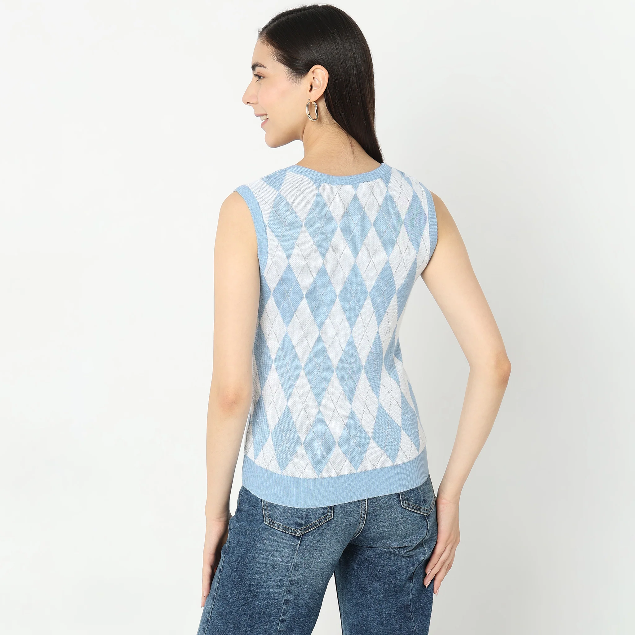 V-Neck Jacquard T-Shirt - Image 3