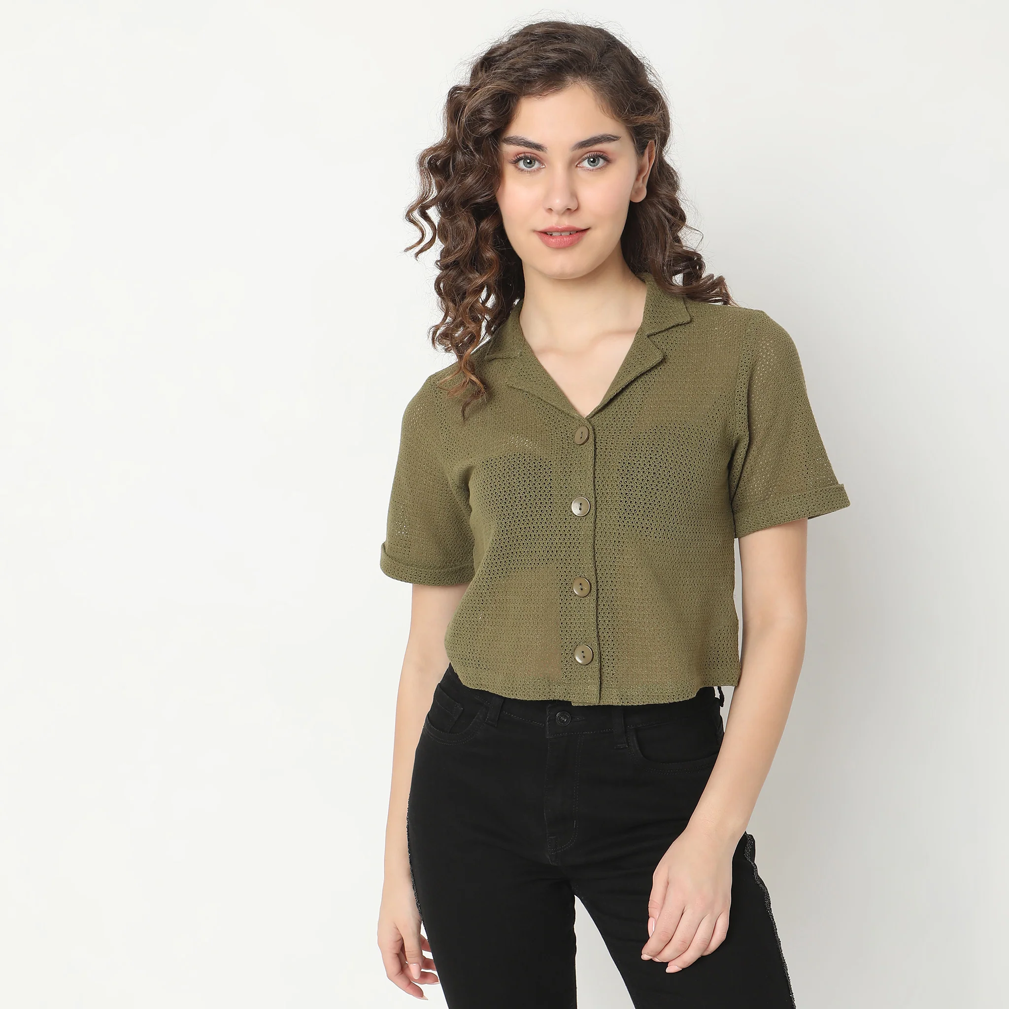 Regular Fit Lace Shirt - Image 2
