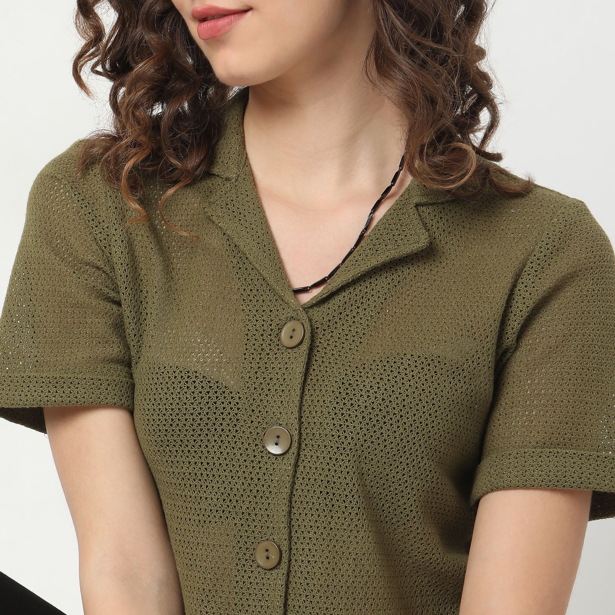 Regular Fit Lace Shirt - Image 4