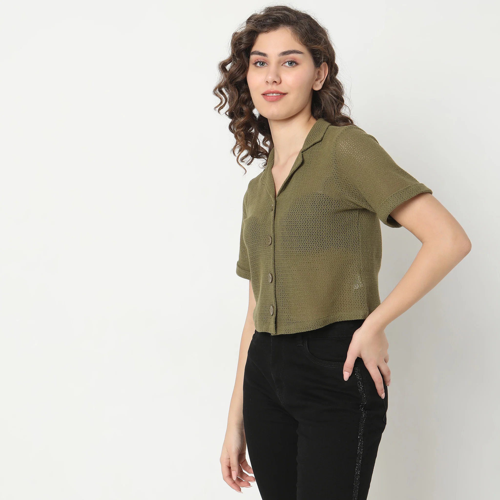 Regular Fit Lace Shirt - Image 5