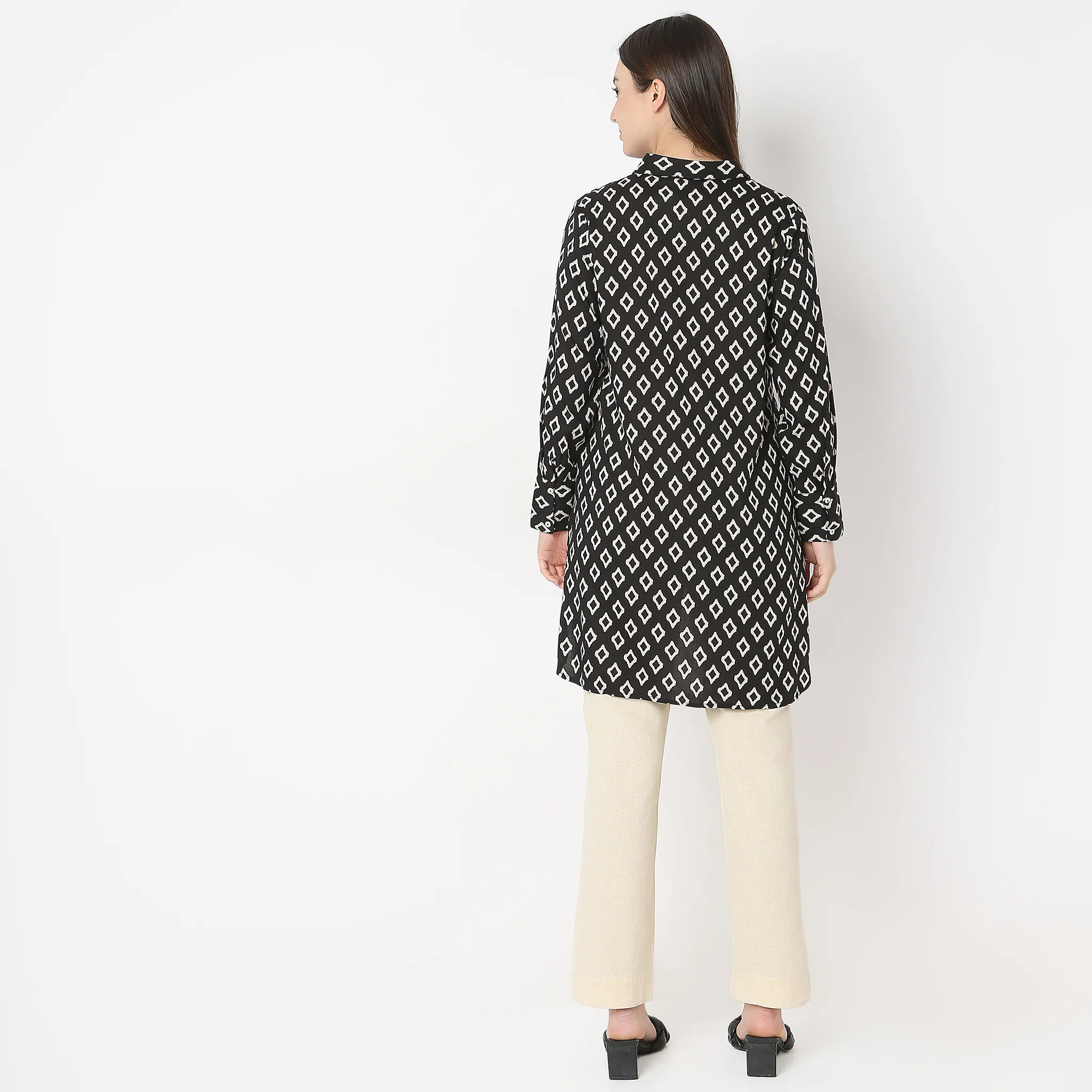 Regular Fit Printed A-Line Tunic - Image 3