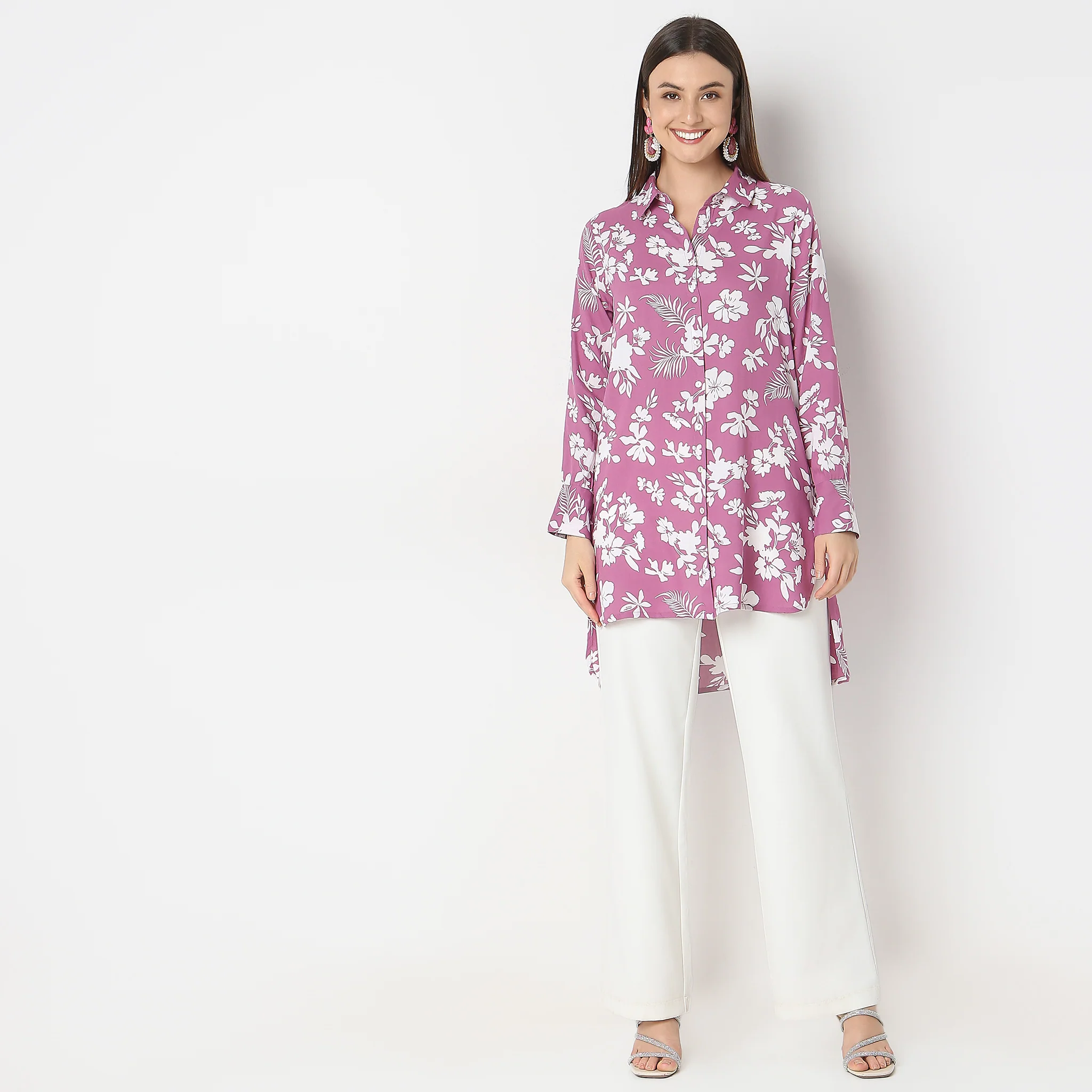 Regular Fit Printed A-Line Tunic - Image 2